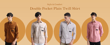 Double Pocket Plain Twill Shirt: Style & Comfort