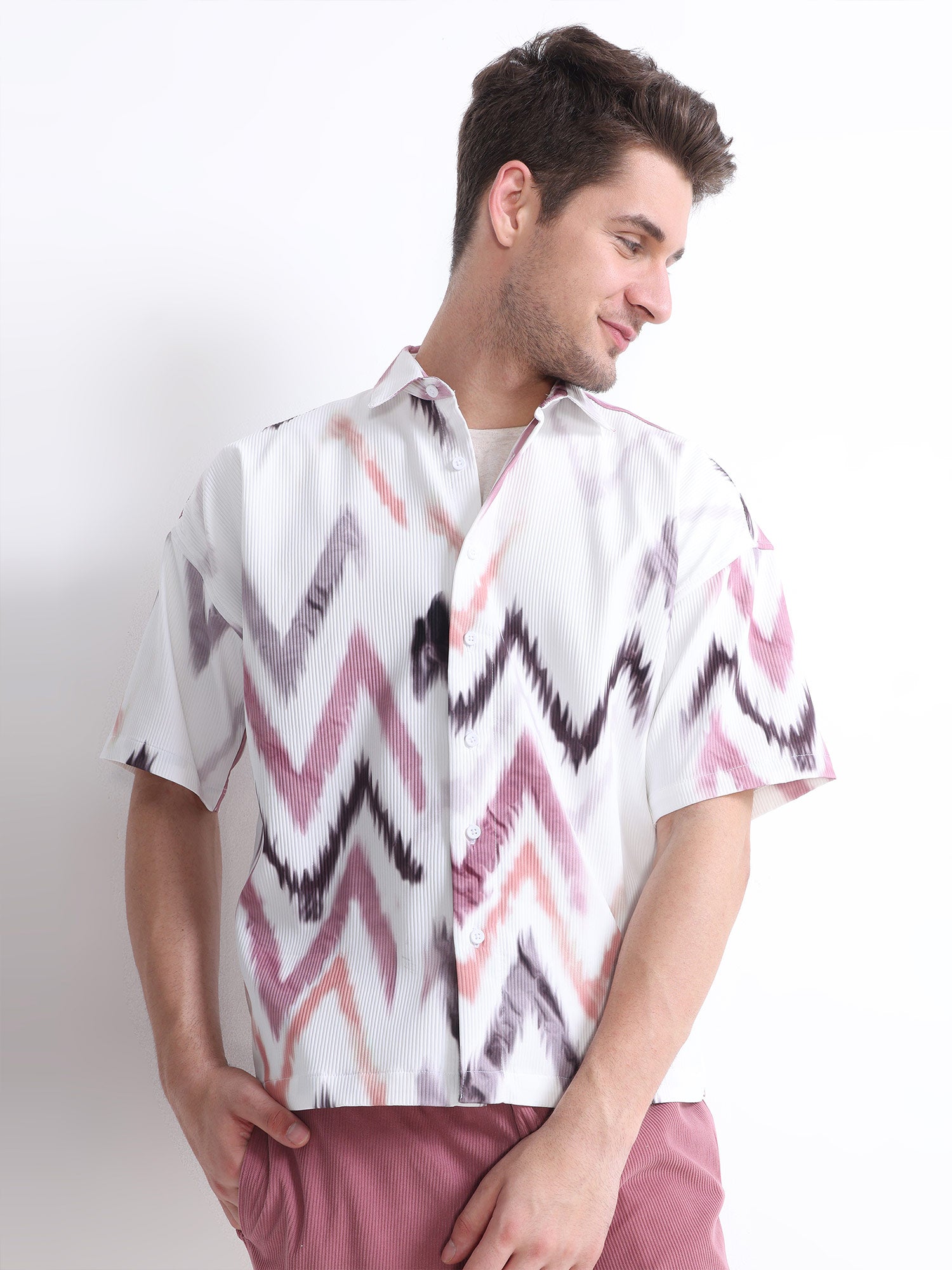 Buy White Rust Men's Chromablend Drop Shoulder shirt