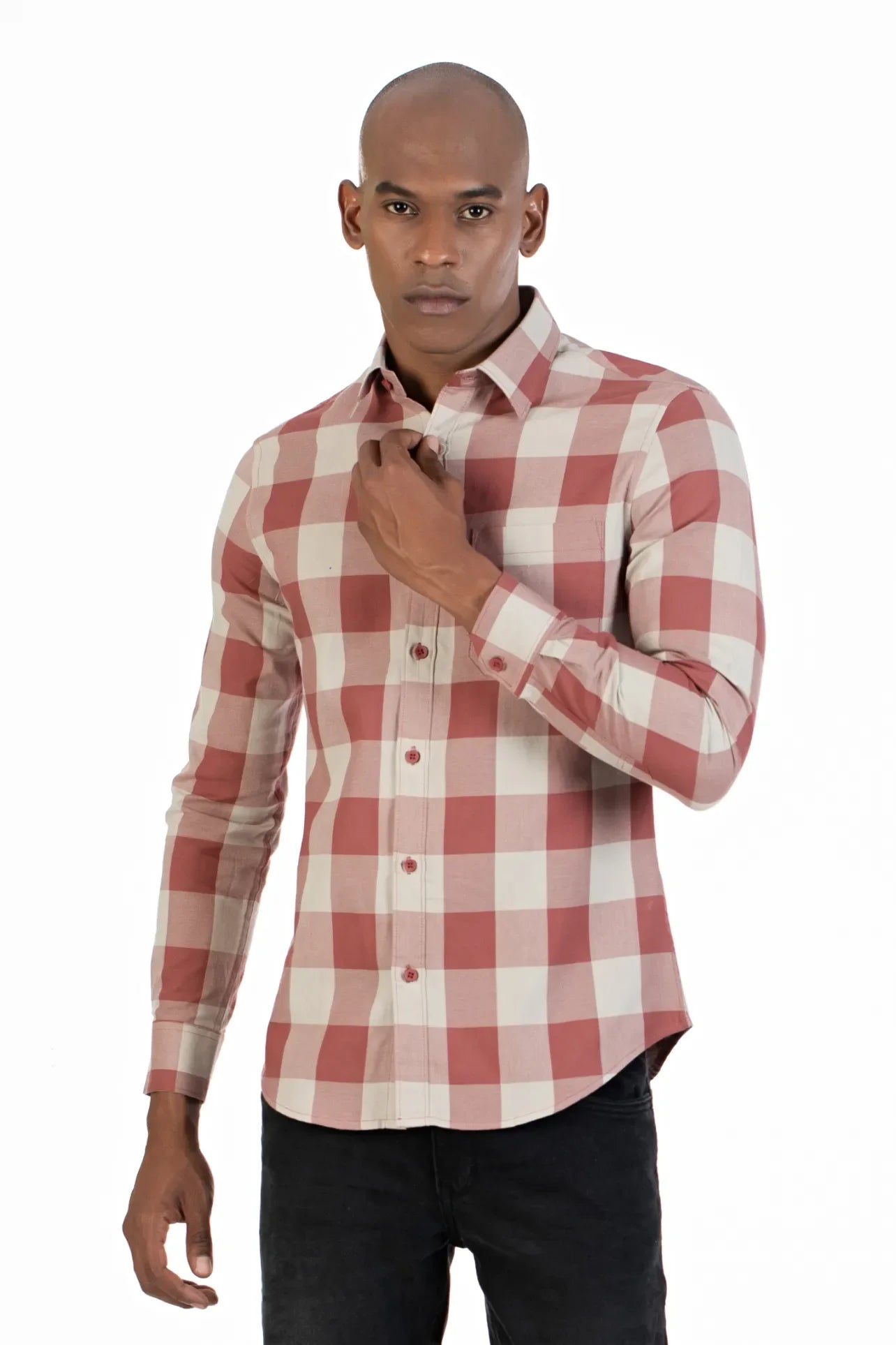 Brushed Twill Checked Long Sleeve Shirt