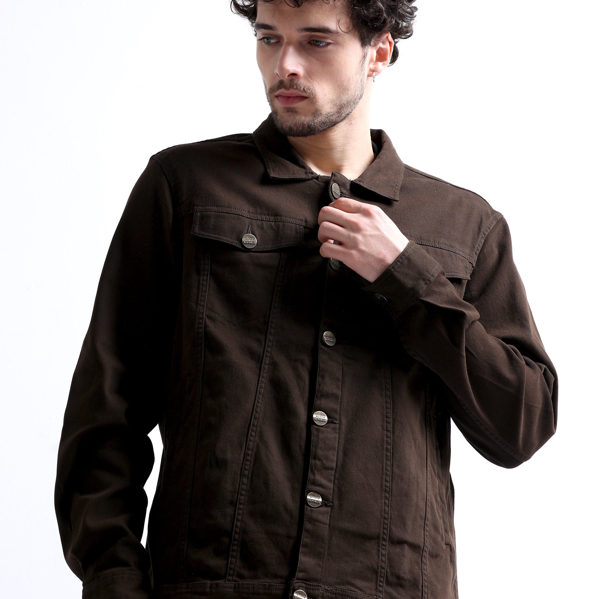 Brown Flannel Lined Tracker Twill Men's Jacket 