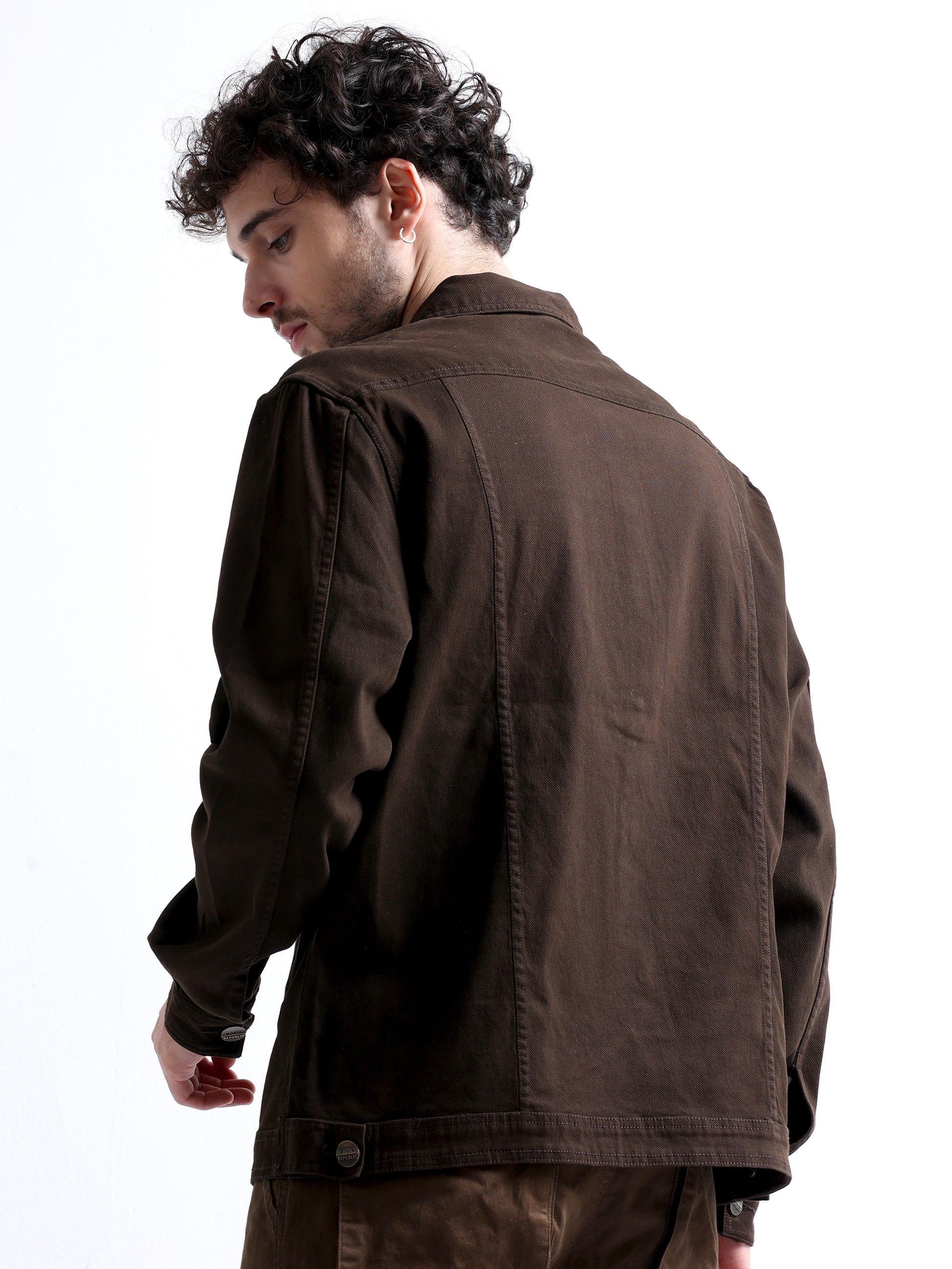 Brown Flannel Lined Tracker Twill Men's Jacket 