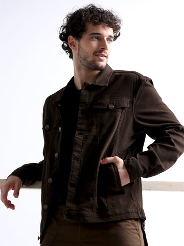Men's Jacket Flannel Lined Tracker Twill | Brown