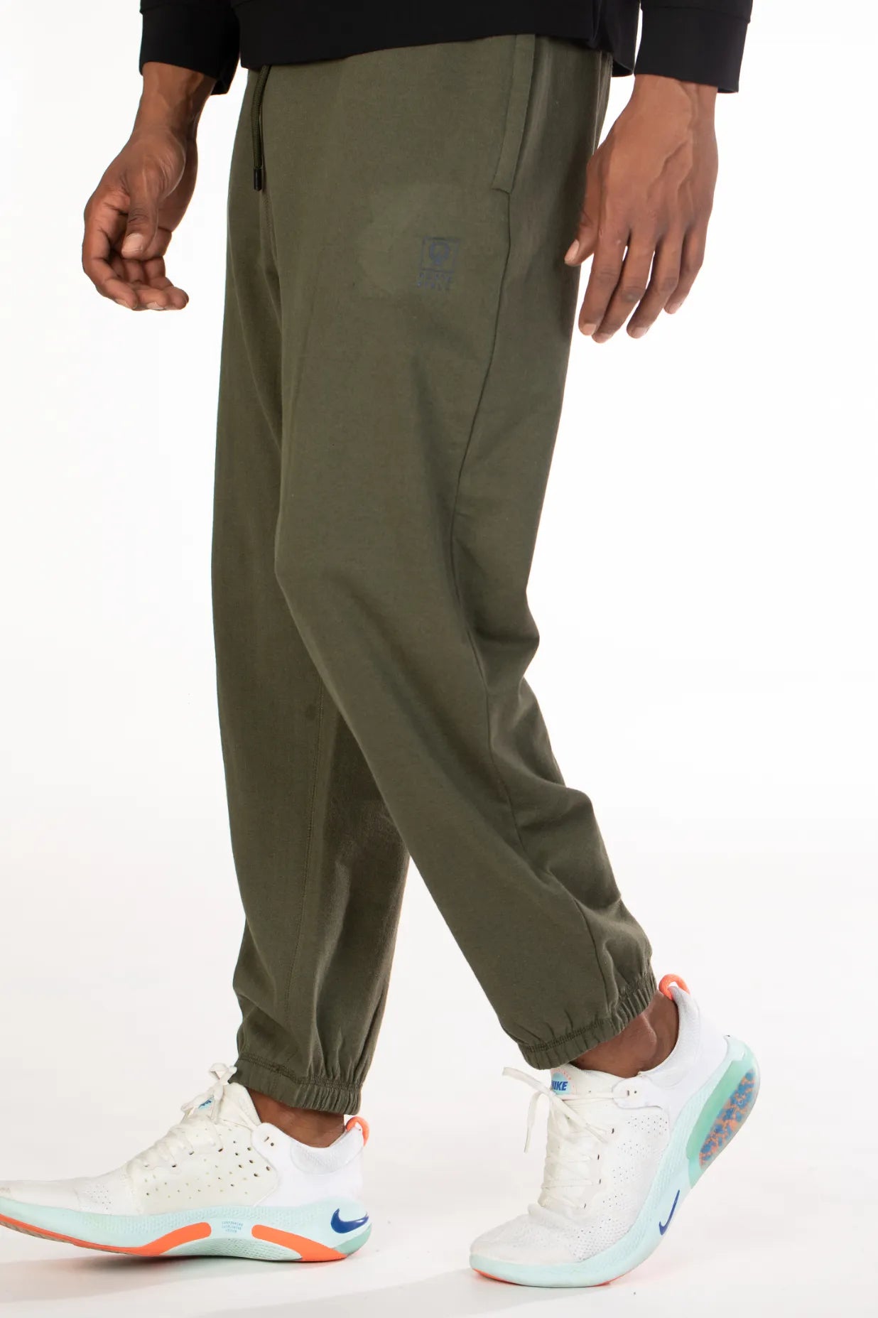 Shop CHARCOAL Solid Knit Cotton Joggers Online