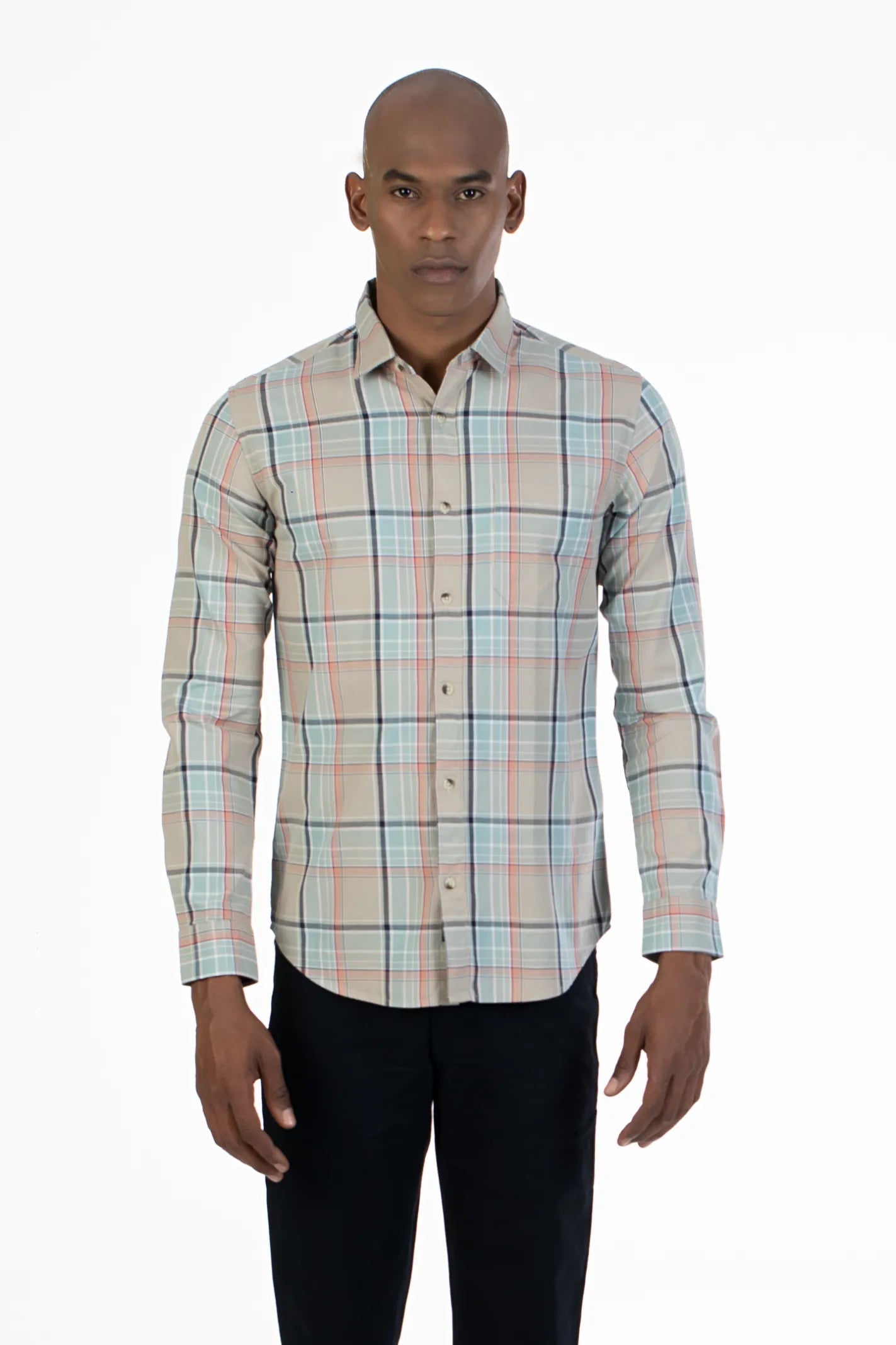 Buy Stone Navy Blue Men s Tartan Plaid Oxford Checked Shirt