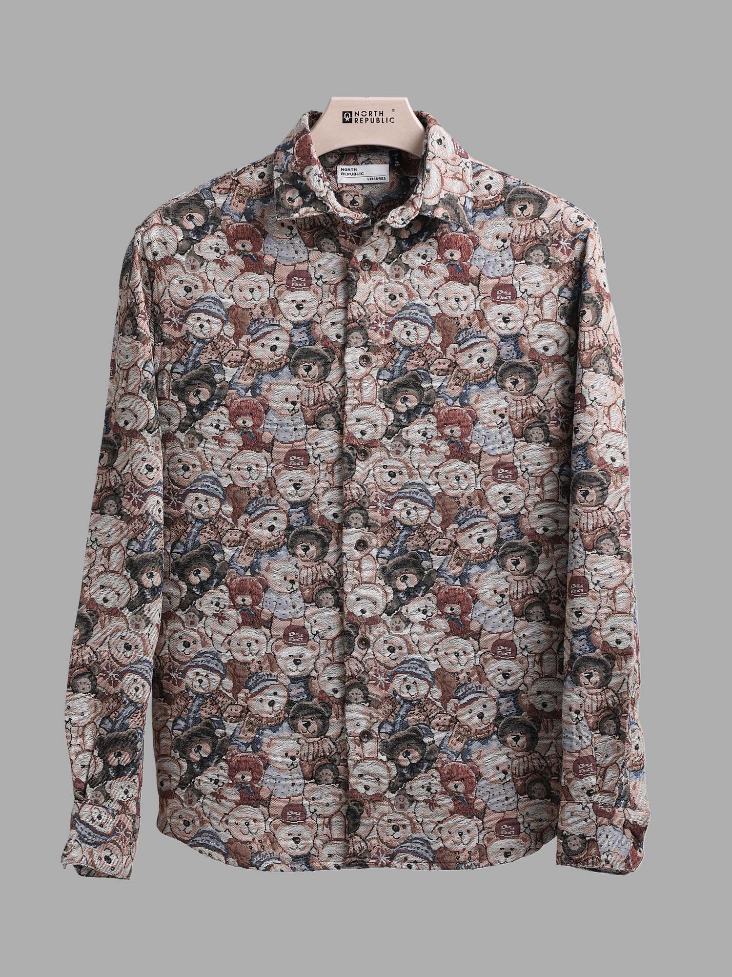  Wander Rust Bear Hug Haven Tribal Jacquard shirt