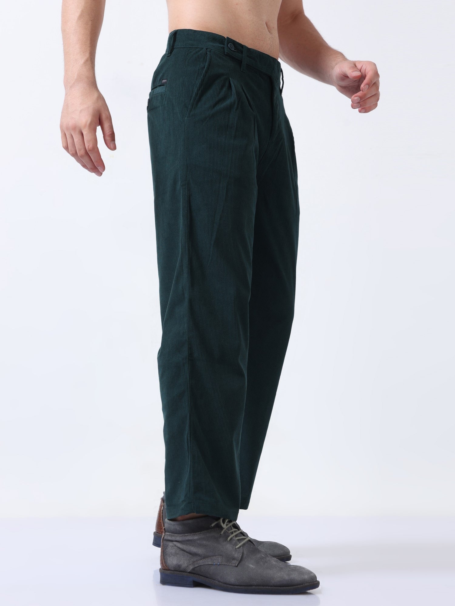 Dark Green Relaxed Fit Men's Baggy Pant 