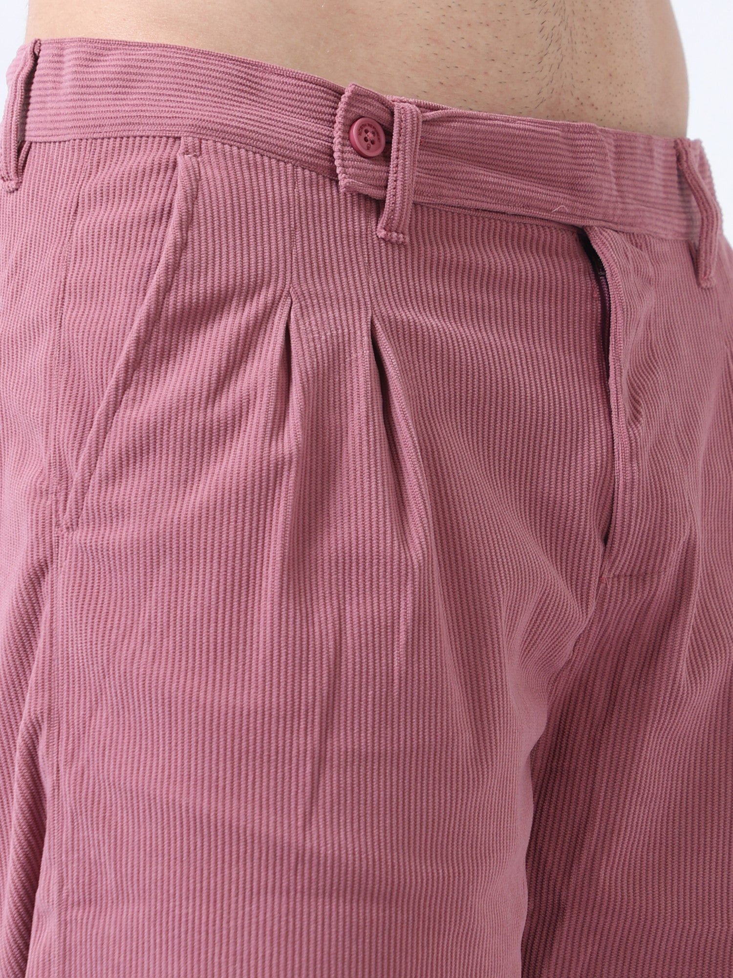 Buy Pink Corduroy Relaxed Fit Men's Baggy Pant