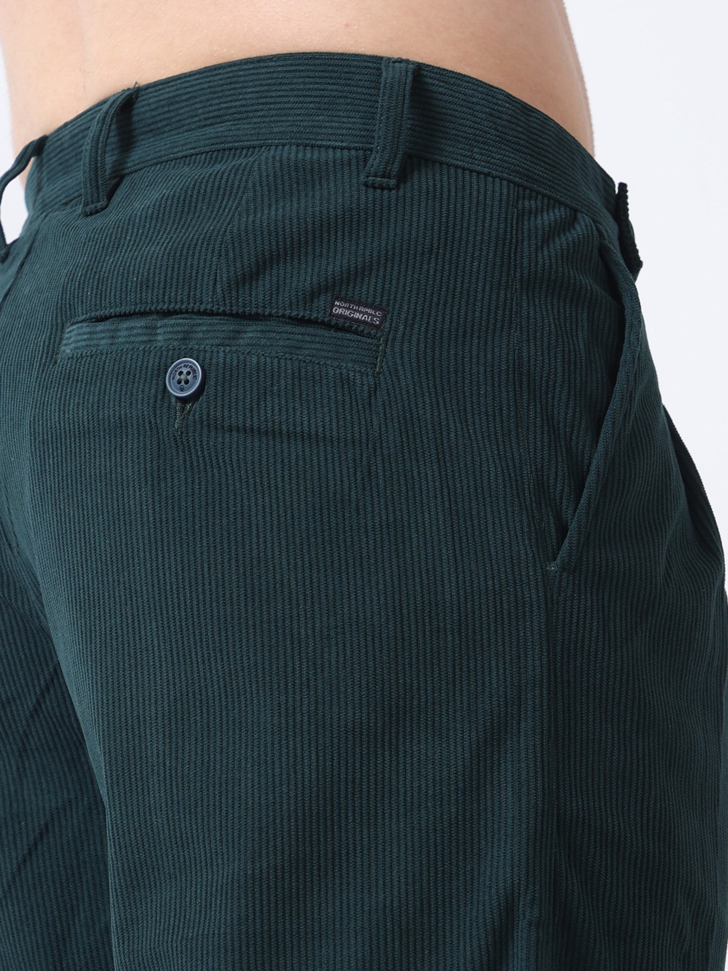 Dark Green Relaxed Fit Men's Baggy Pant 