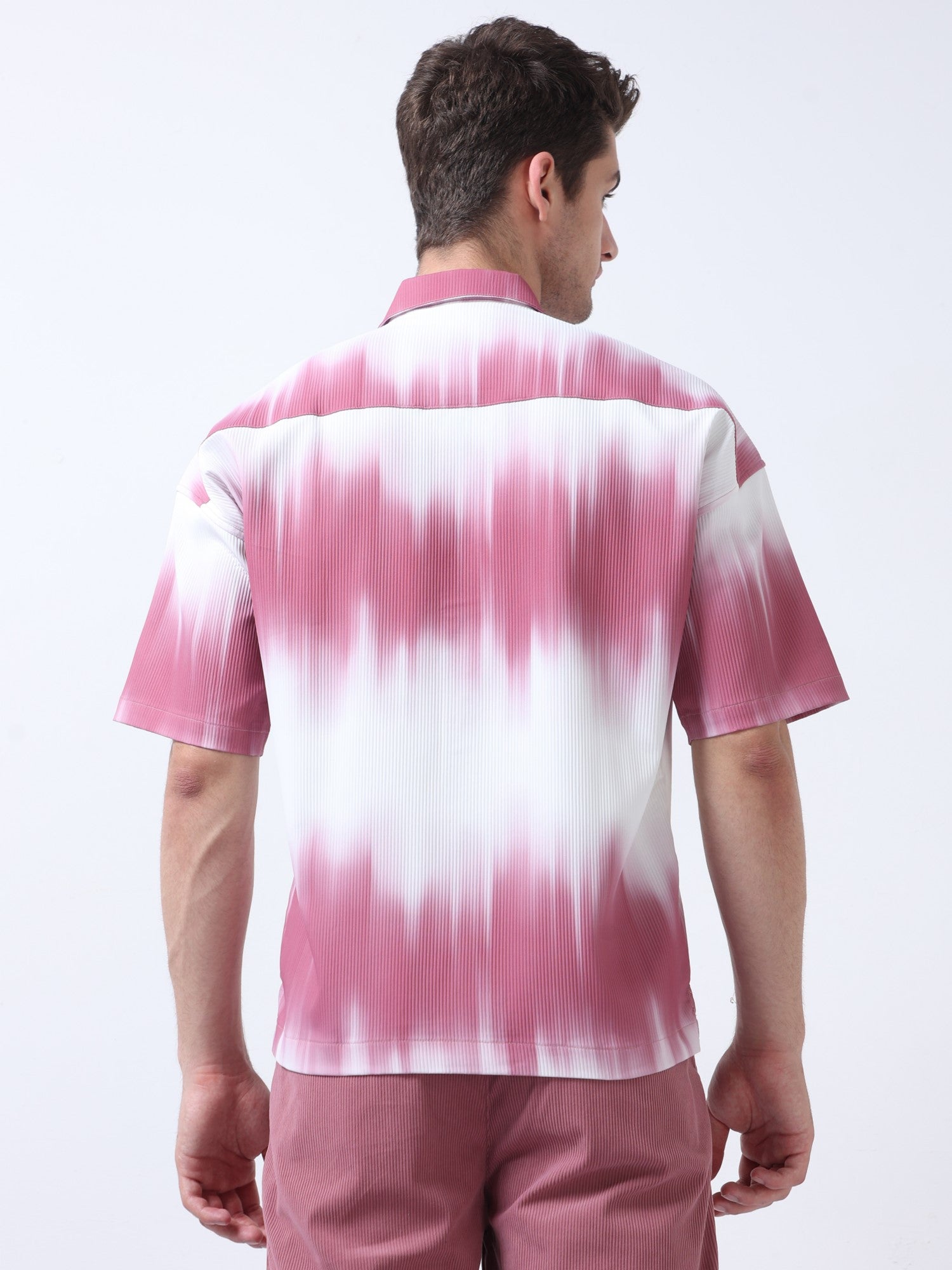 White Pink Men's ChromaPalette Drop Shoulder Shirt