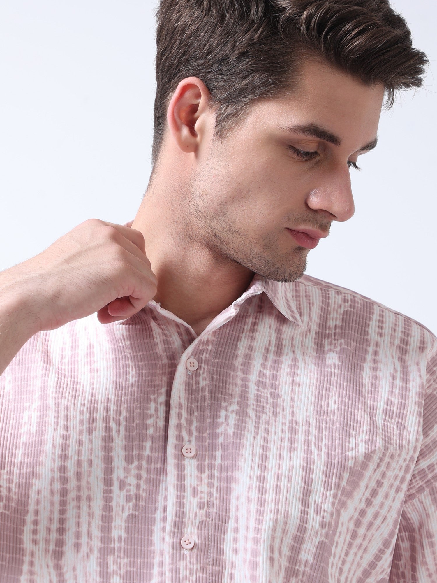 Peach Men's ChromaPalette Drop Shoulder Shirt