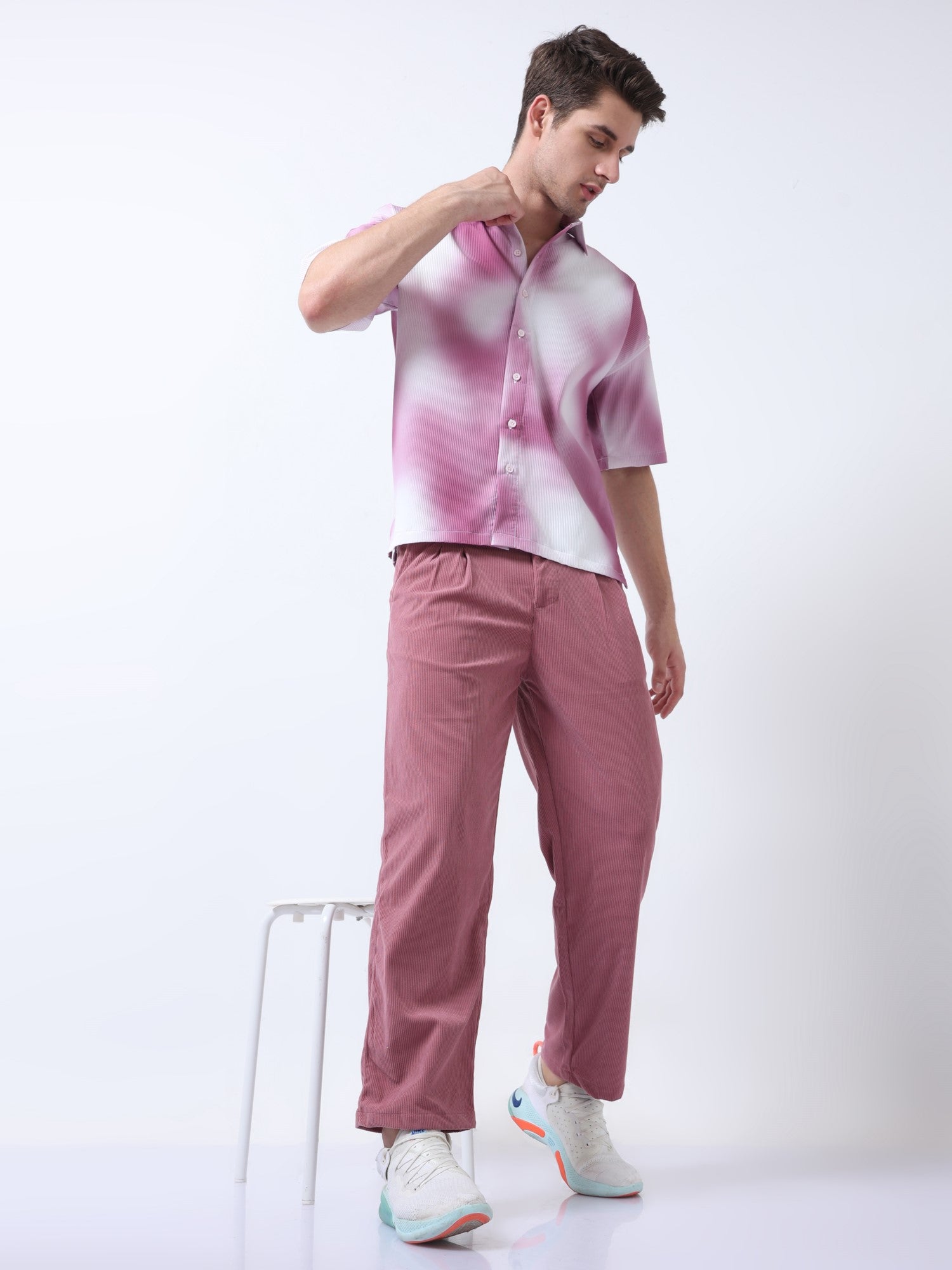 Light Pink Men's ChromaPalette Drop Shoulder Shirt