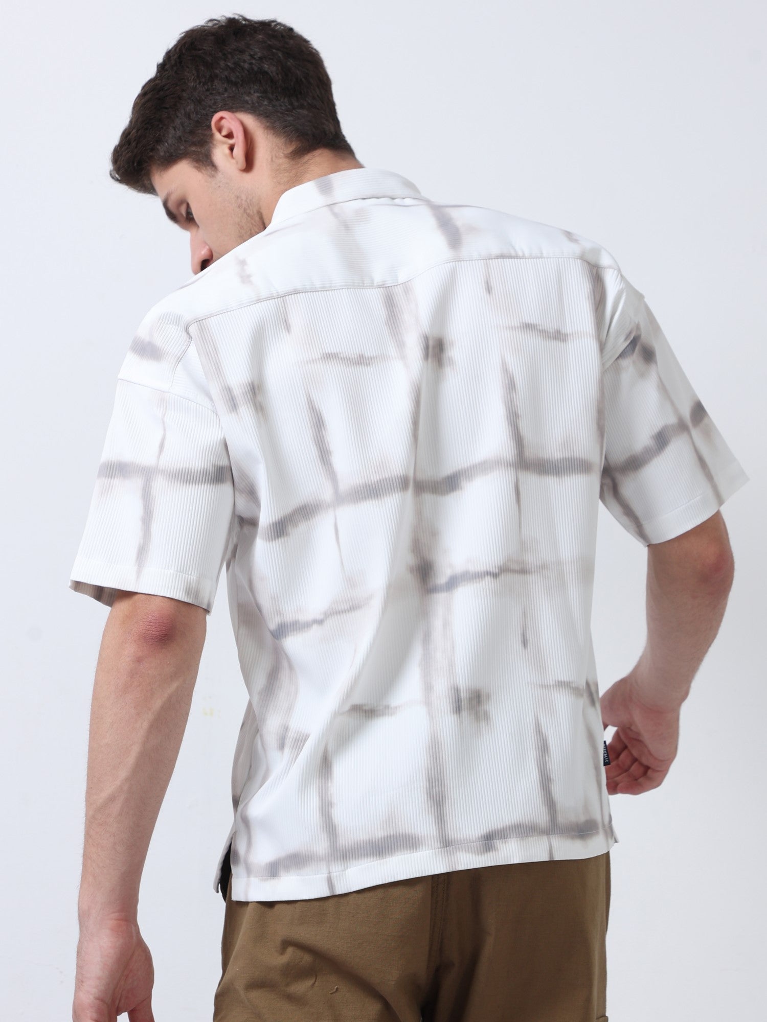 Light Beige Men's ChromaPalette Drop Shoulder Shirt