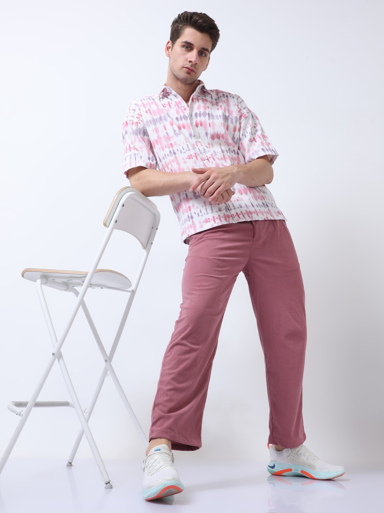 Pink Men's ChromaPalette Drop Shoulder Shirt