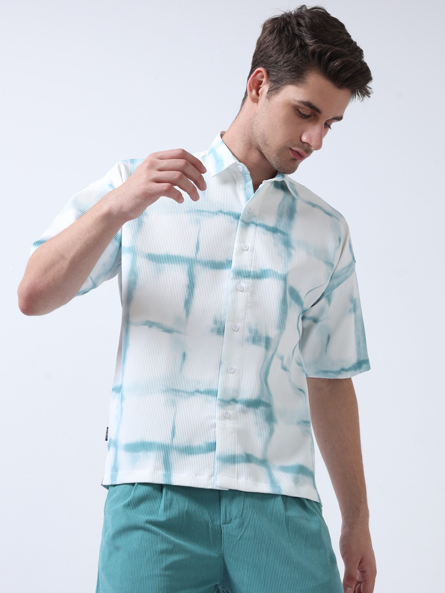 Light Green Men's ChromaPalette Drop Shoulder Shirt