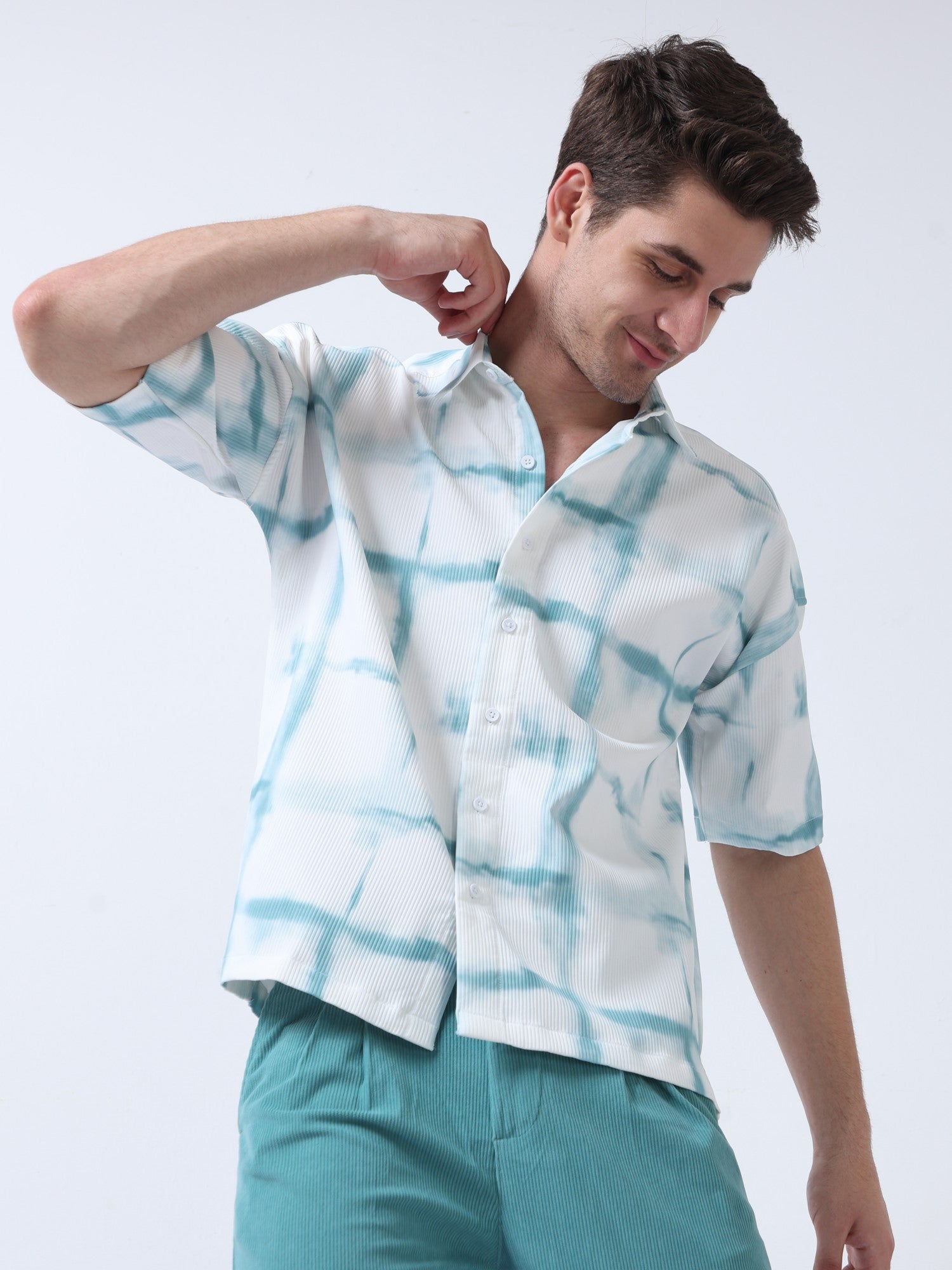 Light Green Men's ChromaPalette Drop Shoulder Shirt