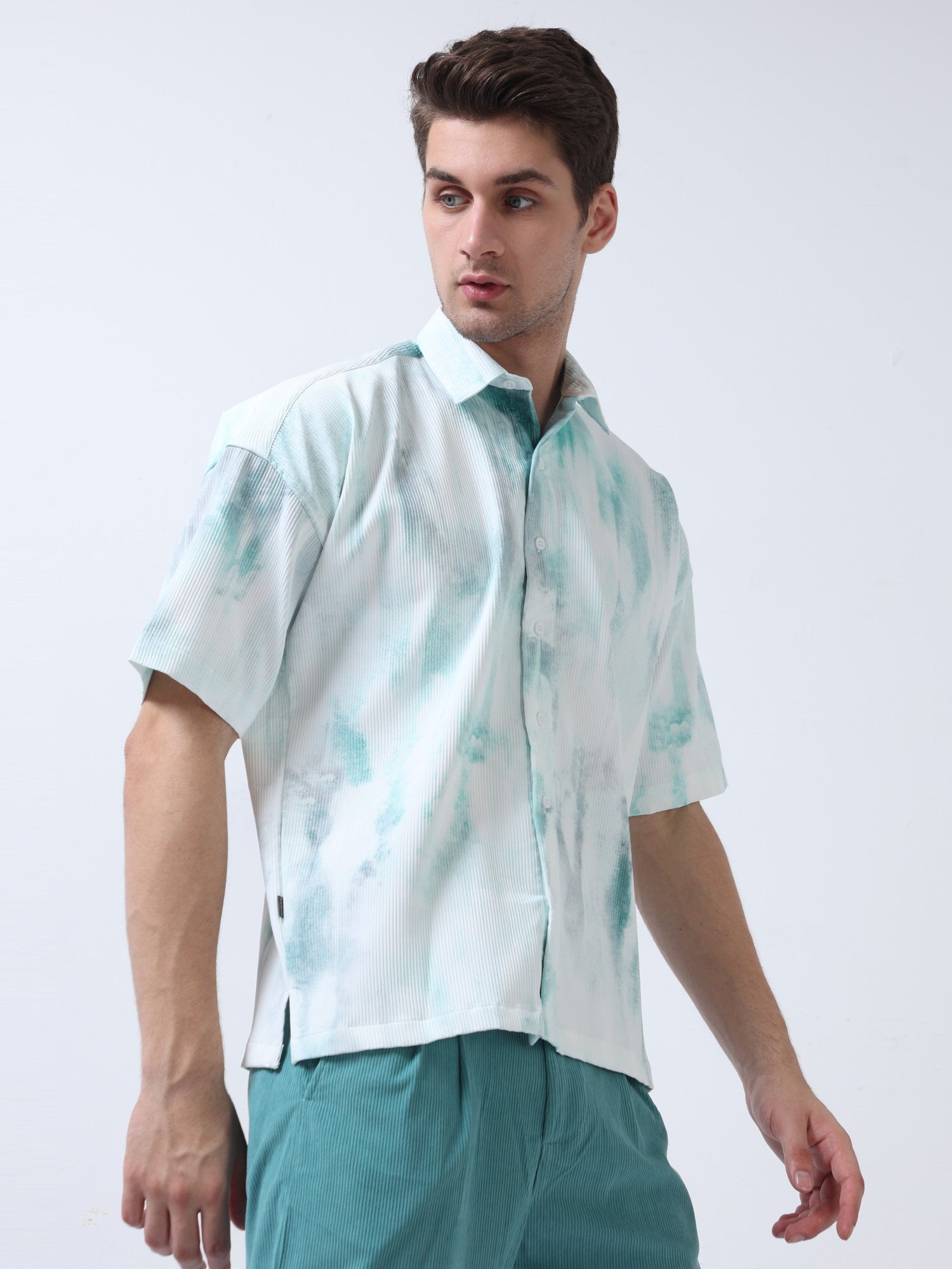 Sea Green Men's ChromaPalette Drop Shoulder Shirt
