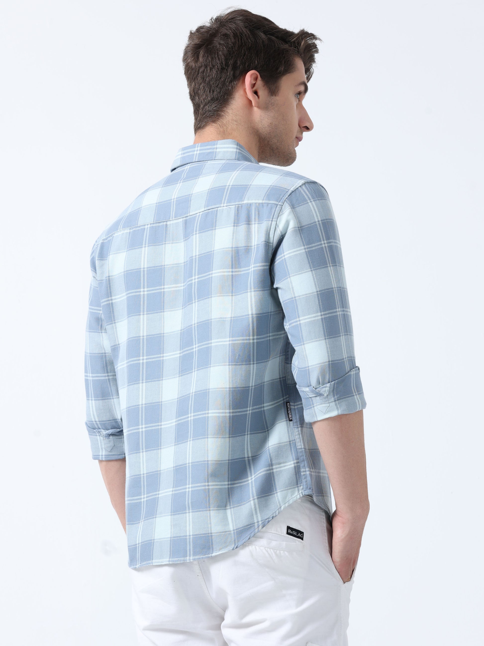  Blue Men's Full Sleeve Adventure Checked Shirt