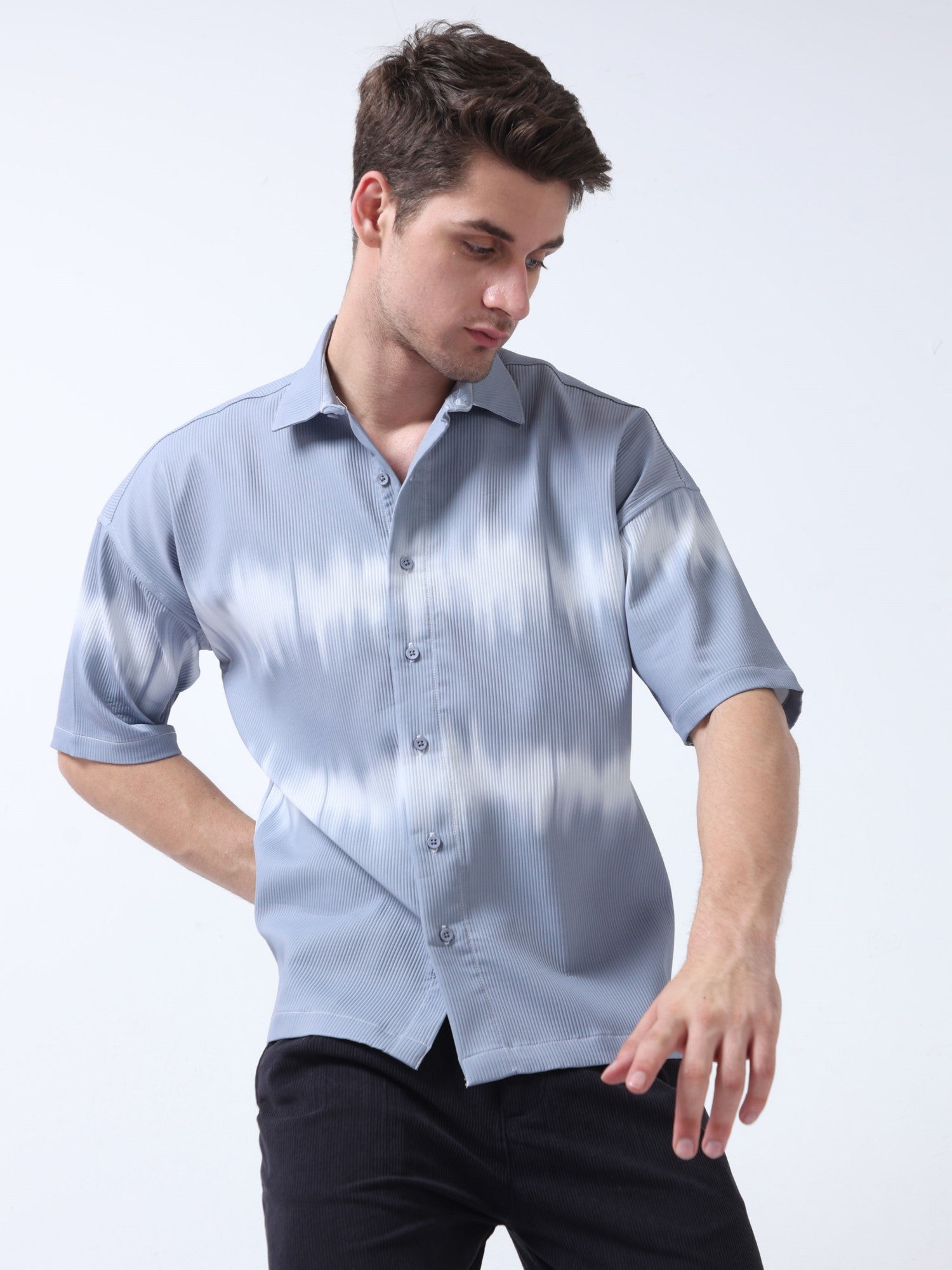 Ash White Men's ChromaPalette Drop Shoulder Shirt