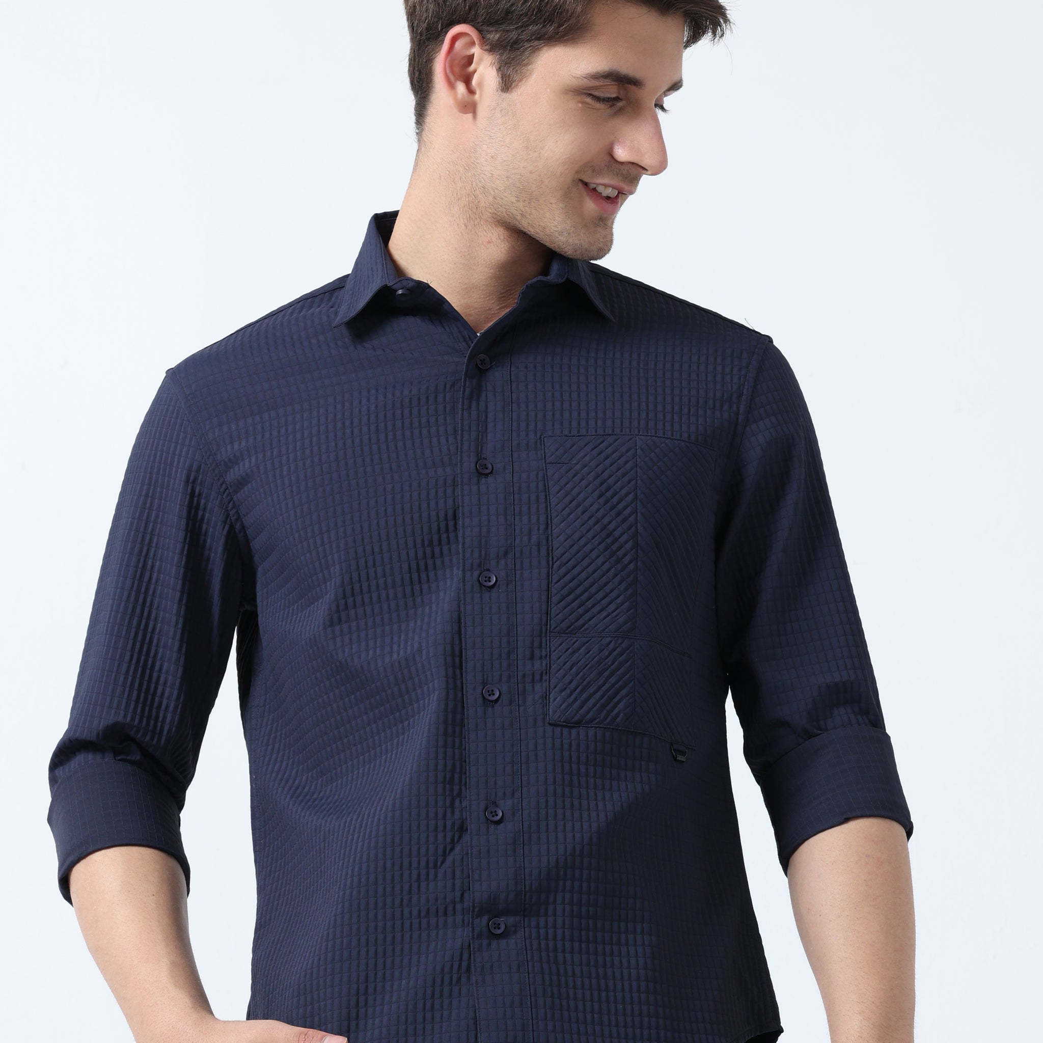 Full Sleeve Shirt with a Stylish Pocket Twist Men's shirt
