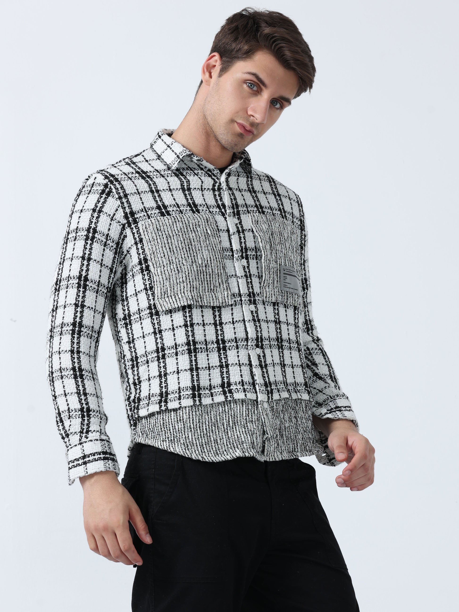 White Imported Fabric Full Sleeve Stylish Men's Checked Shirt