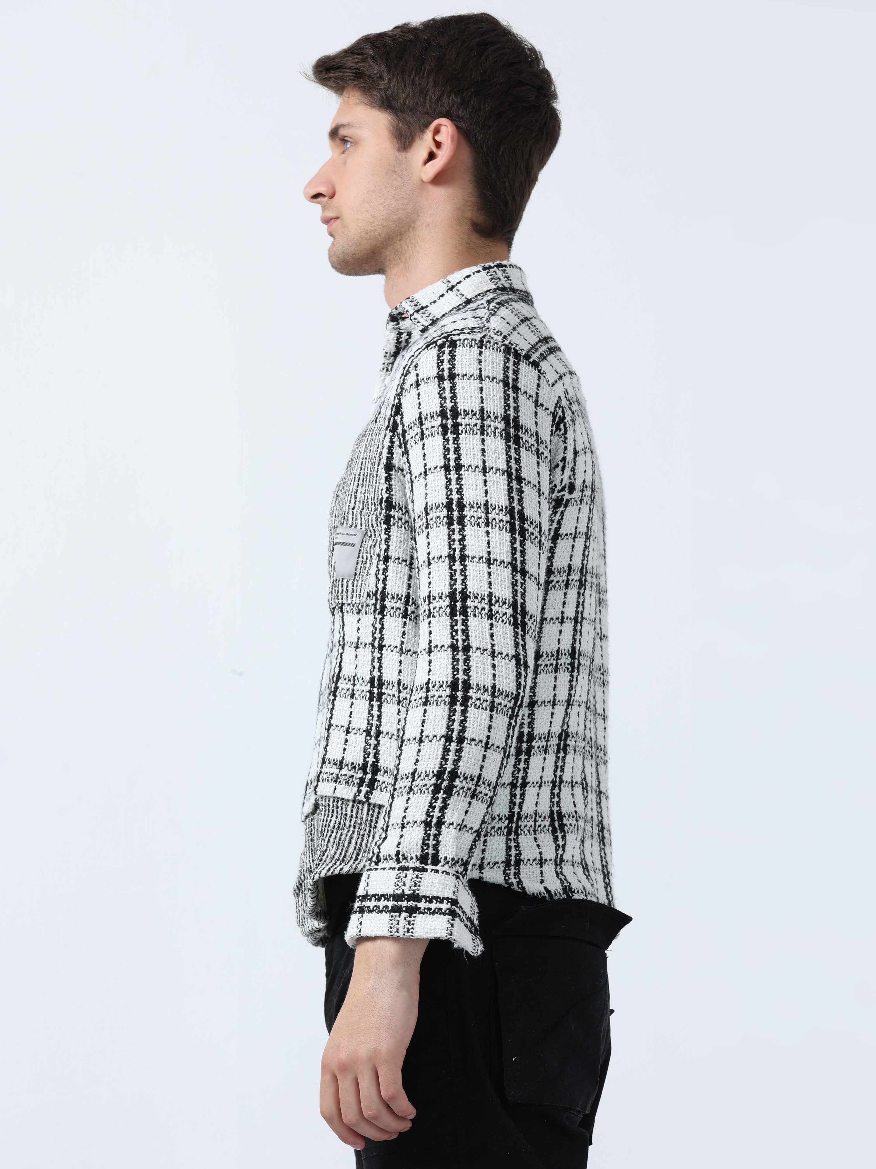 NEWRICH CHECK SHIRT JACKET / BLK WHT