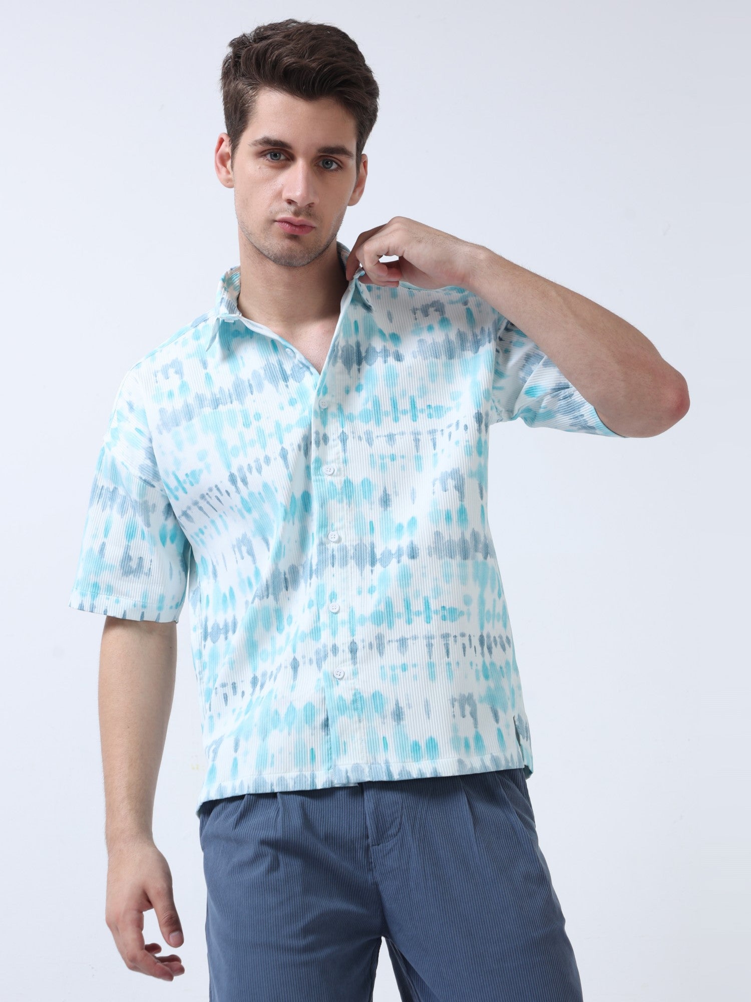 Sea Blue Men's ChromaPalette Drop Shoulder Shirt