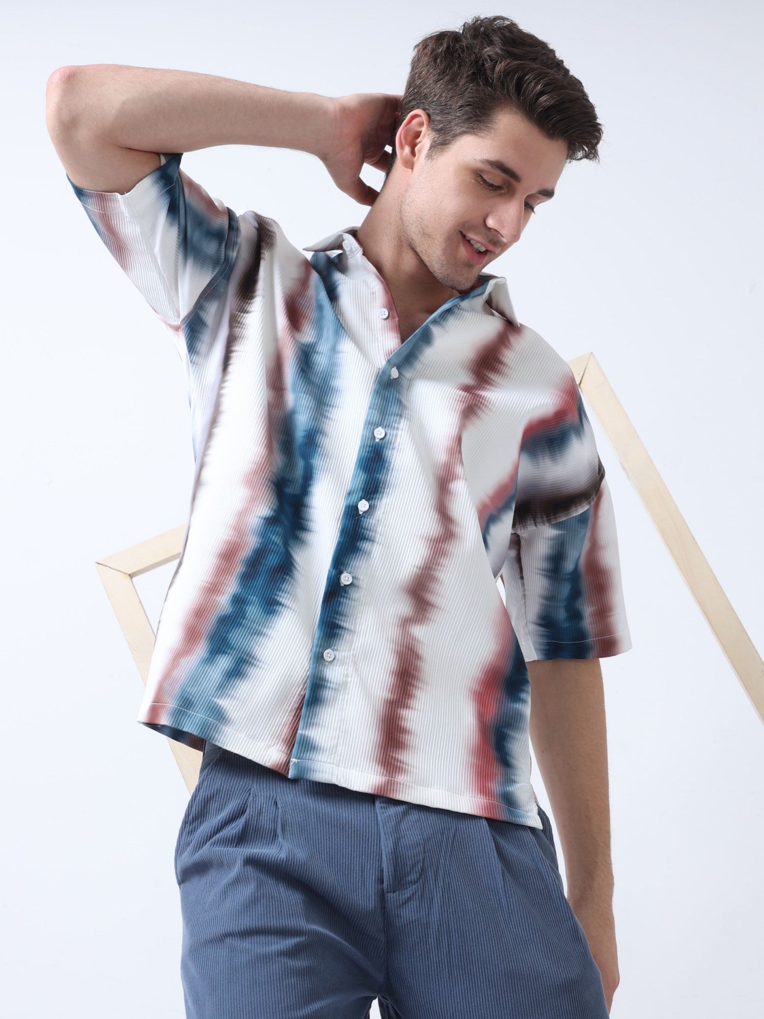 Blue Men's ChromaPalette Drop Shoulder Shirt