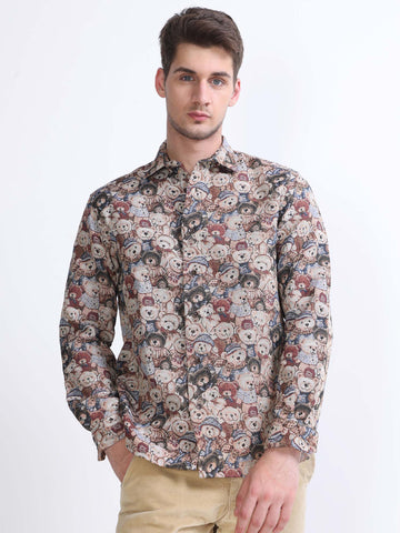  Wander Rust Bear Hug Haven Tribal Jacquard shirt