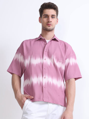 Pink White Men's Chromablend Drop Shoulder shirt