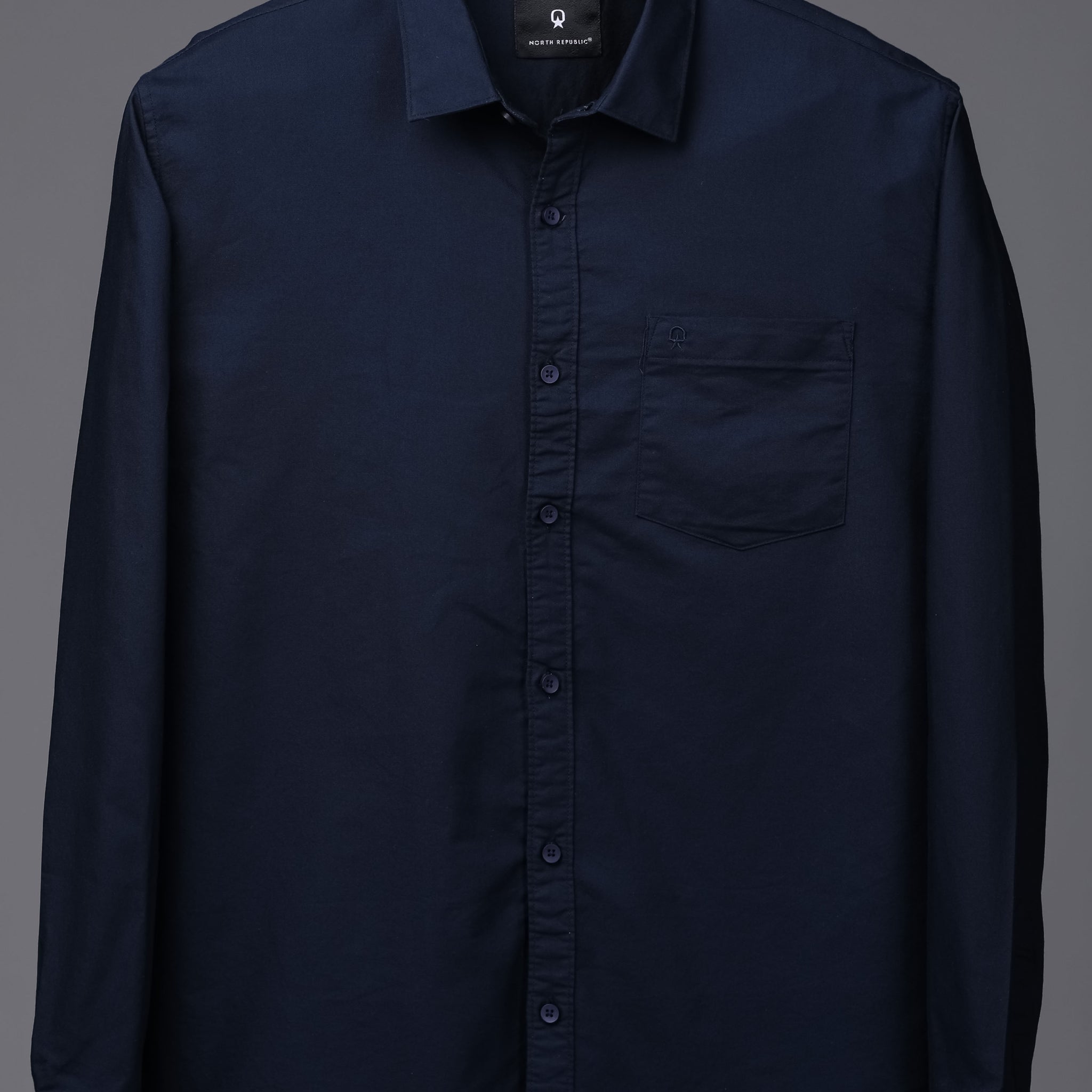 Men's plain full sleeves single pocket shirt | Royal Blue