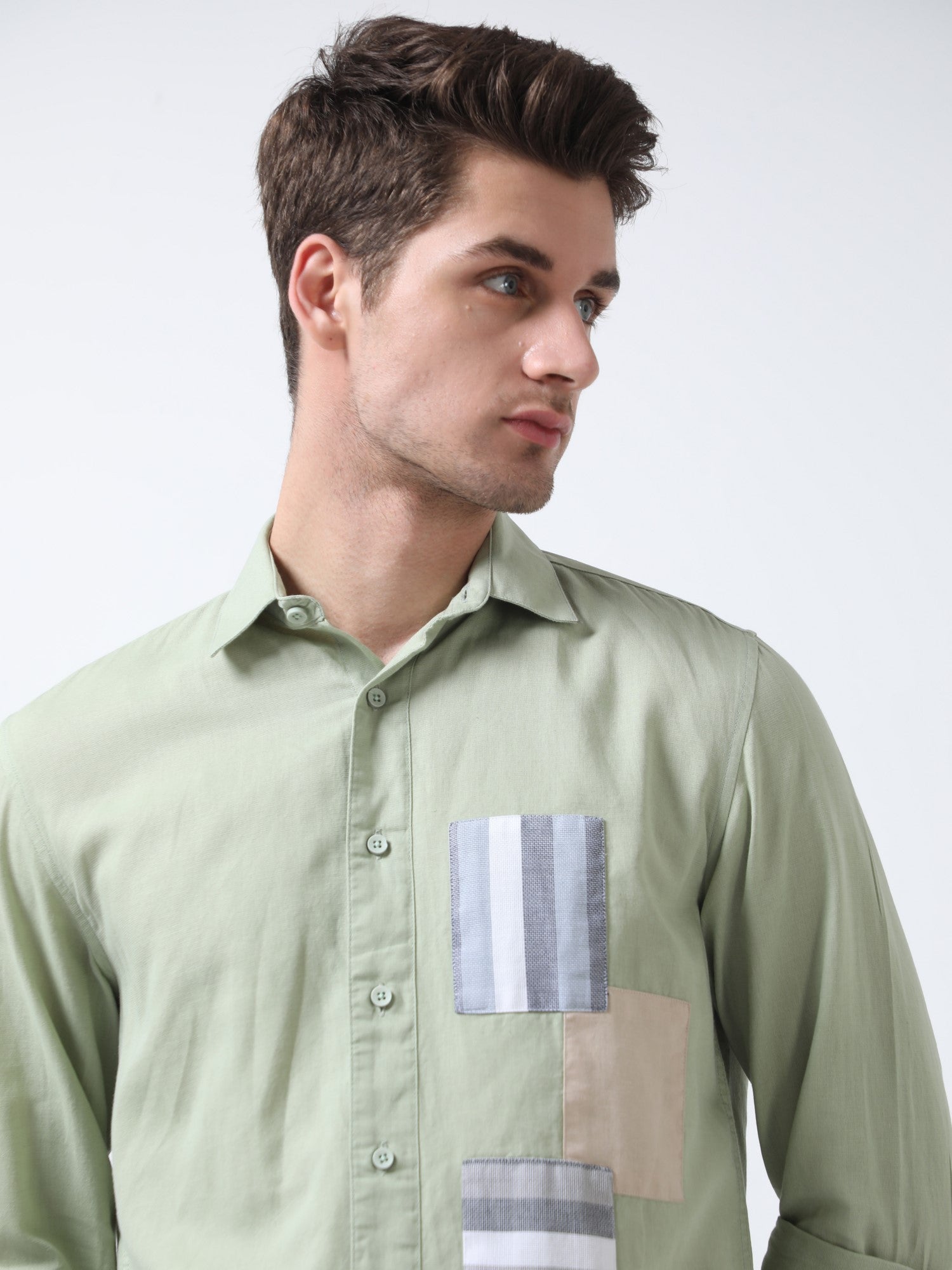 pista casual full sleeve men's plain shirt