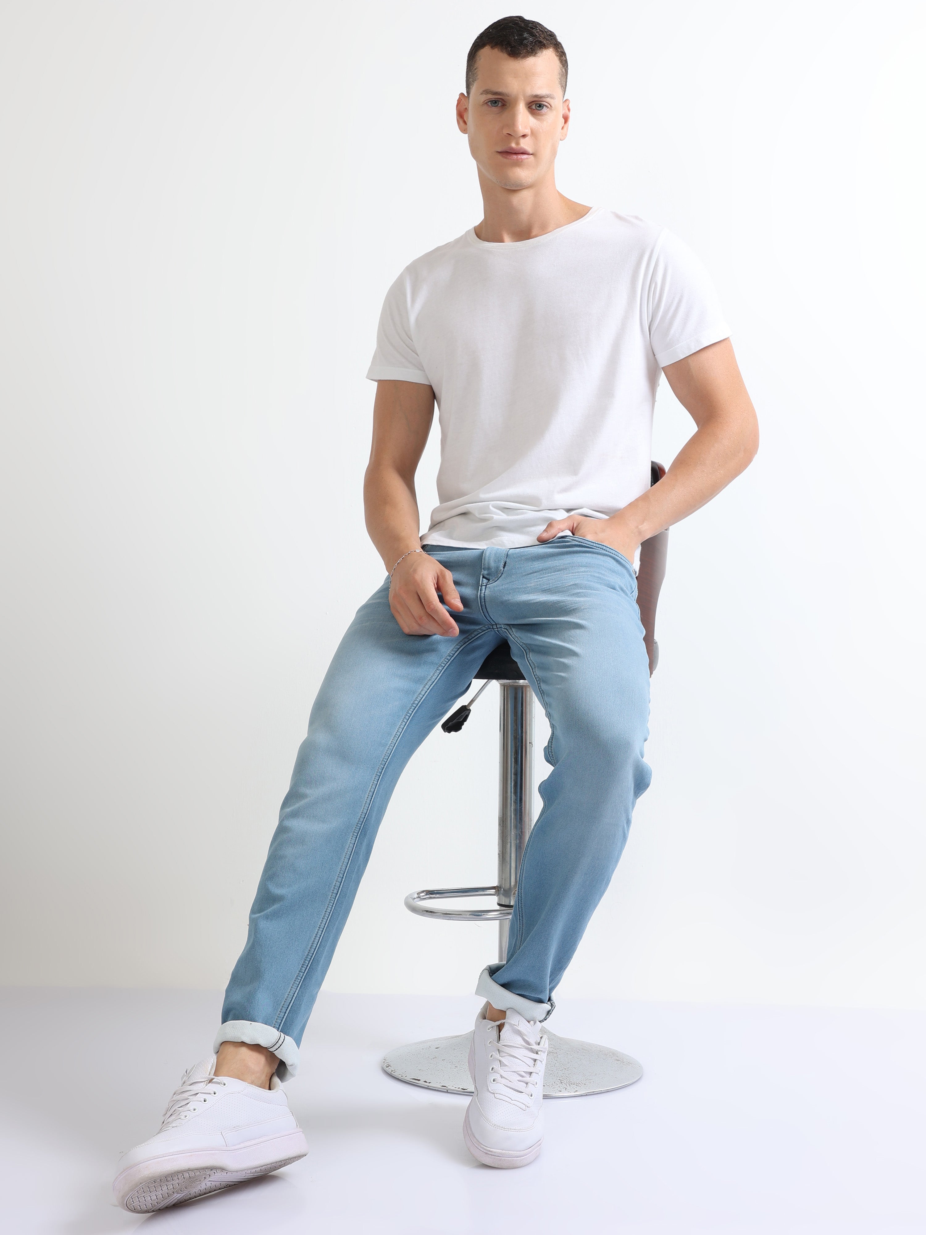 Men's LCJ Denim Super Skinny Light wash Jeans Slim Fit basics All Size –  LCJD