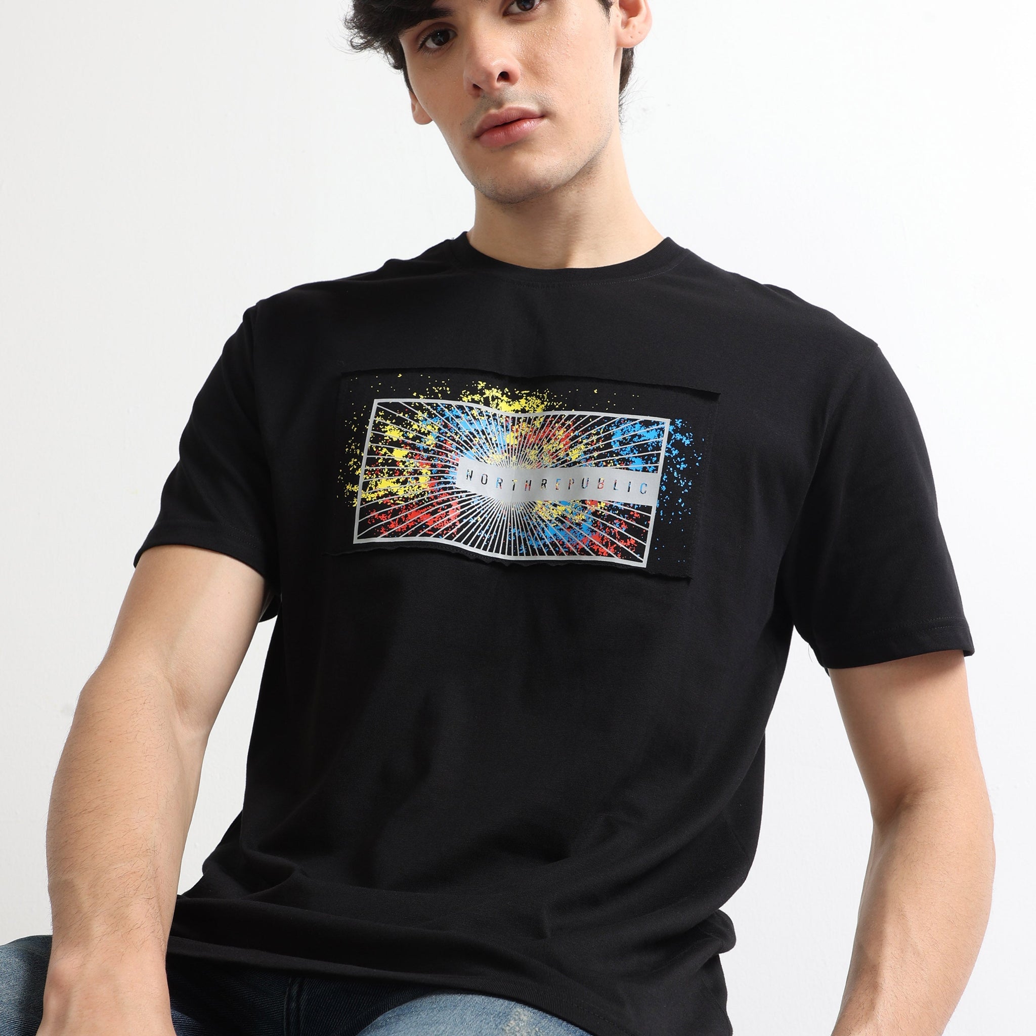 Buy Abstract Graphic Print Branded T-Shirt Online.