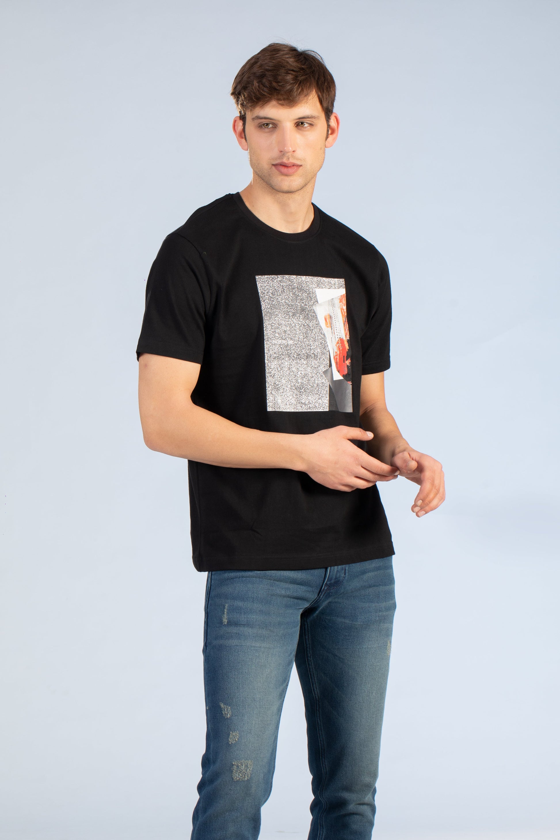 Buy Abstract Print Round Neck T-Shirt Online.