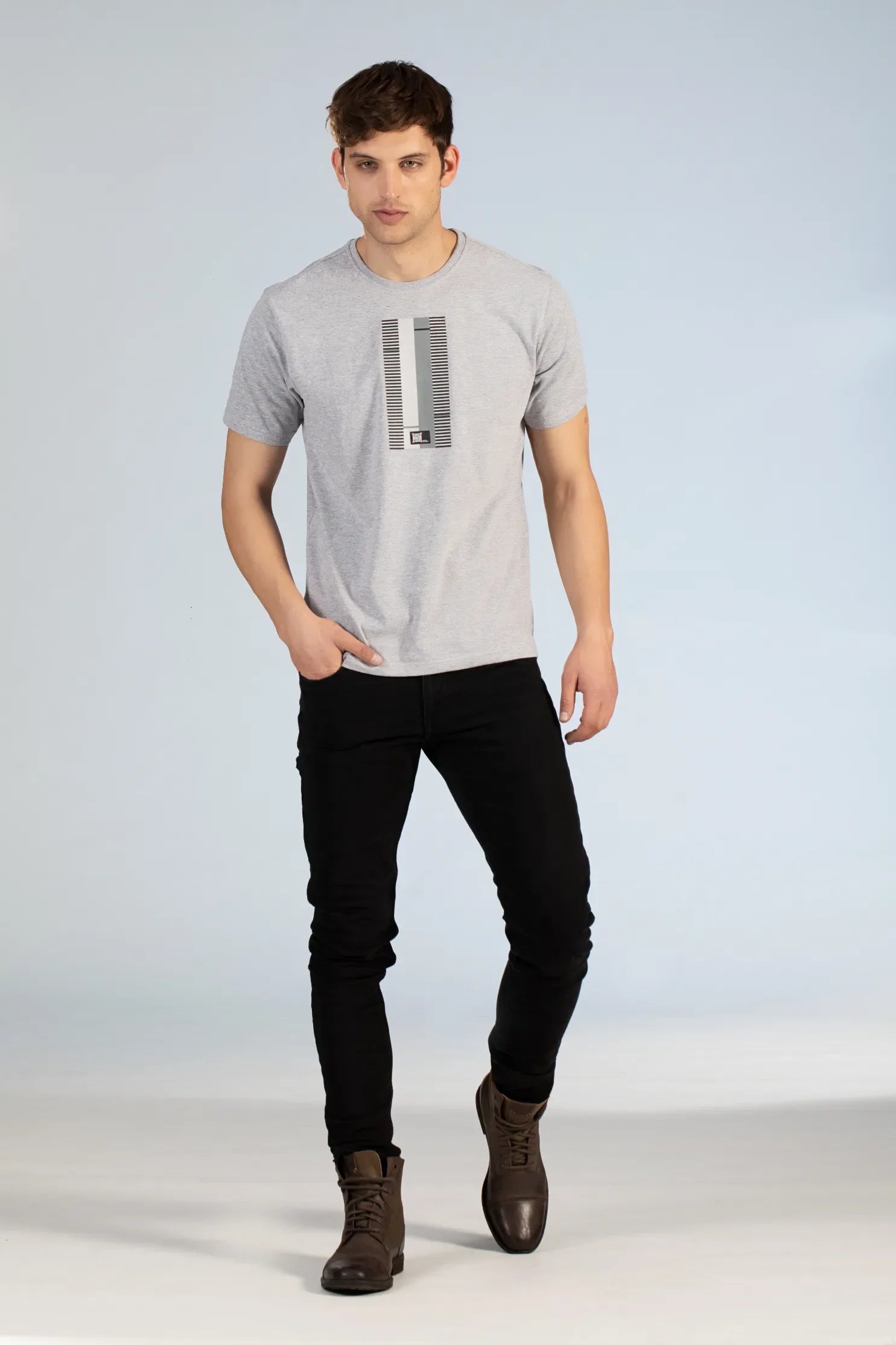 Buy Abstract Texture Print Round Neck T-Shirt Online.