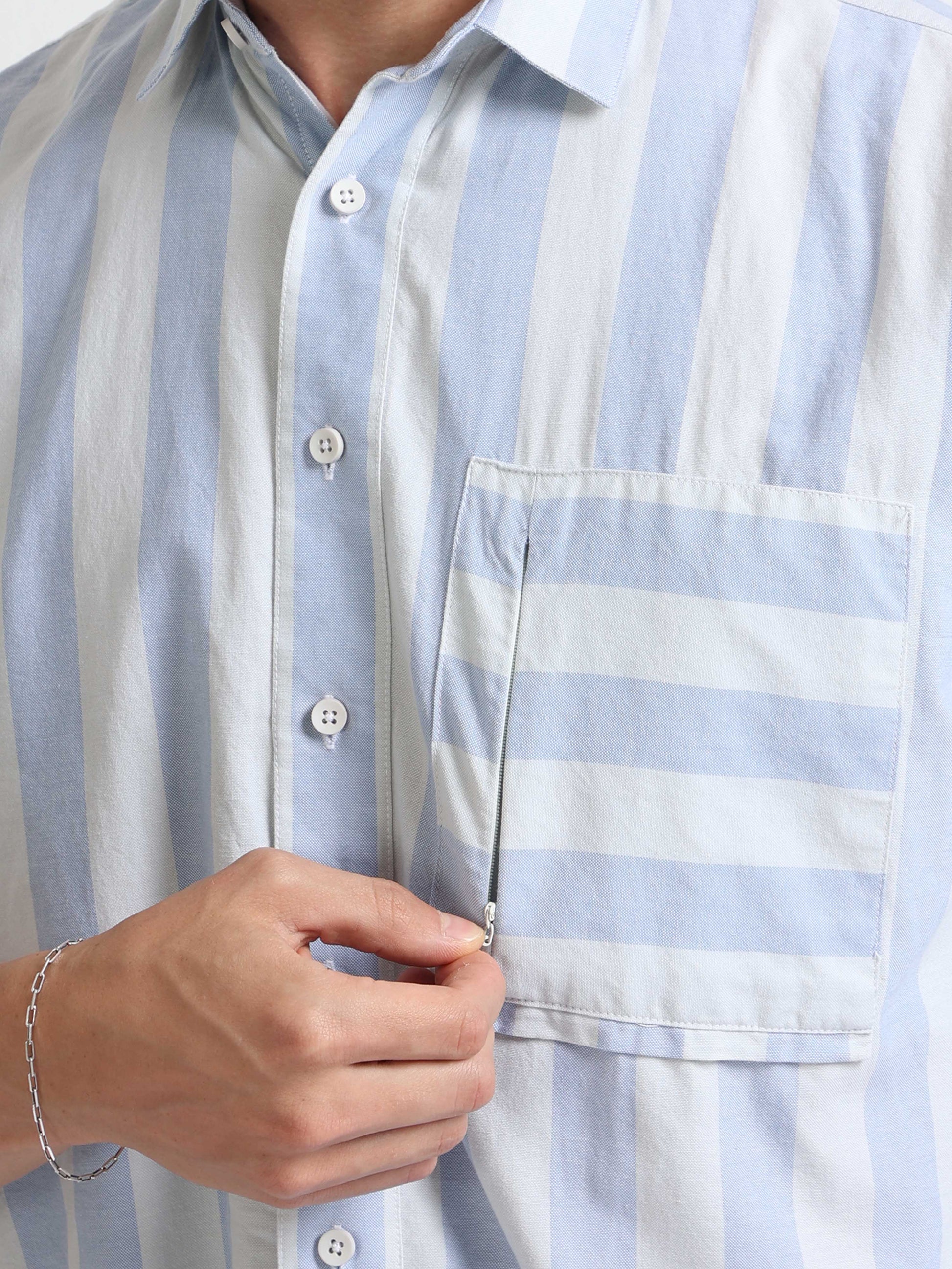 Buy Big Striped Stylish Pocket Shirt Online.