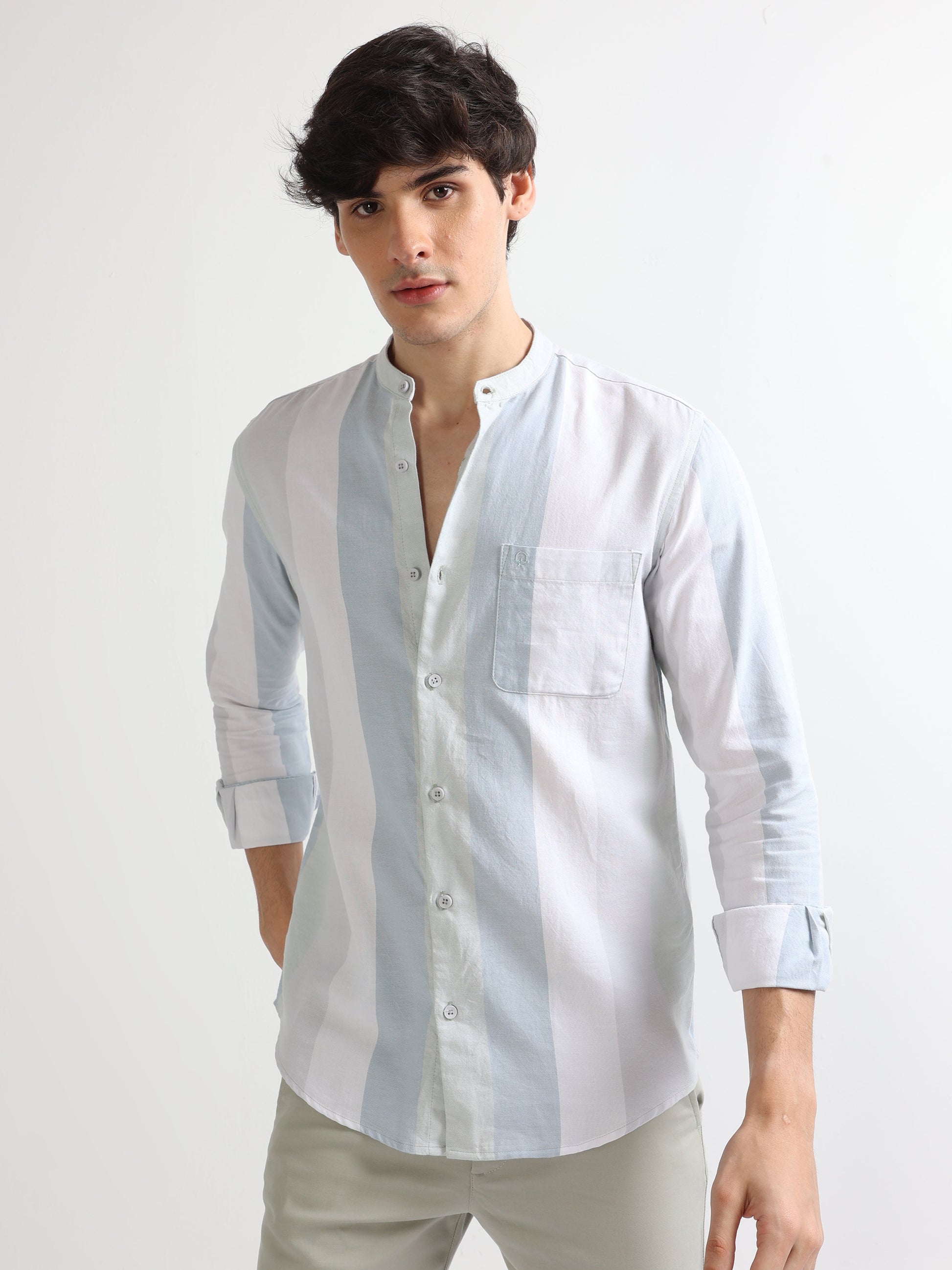 Buy Broad Striped Single Pocket Shirt Online.