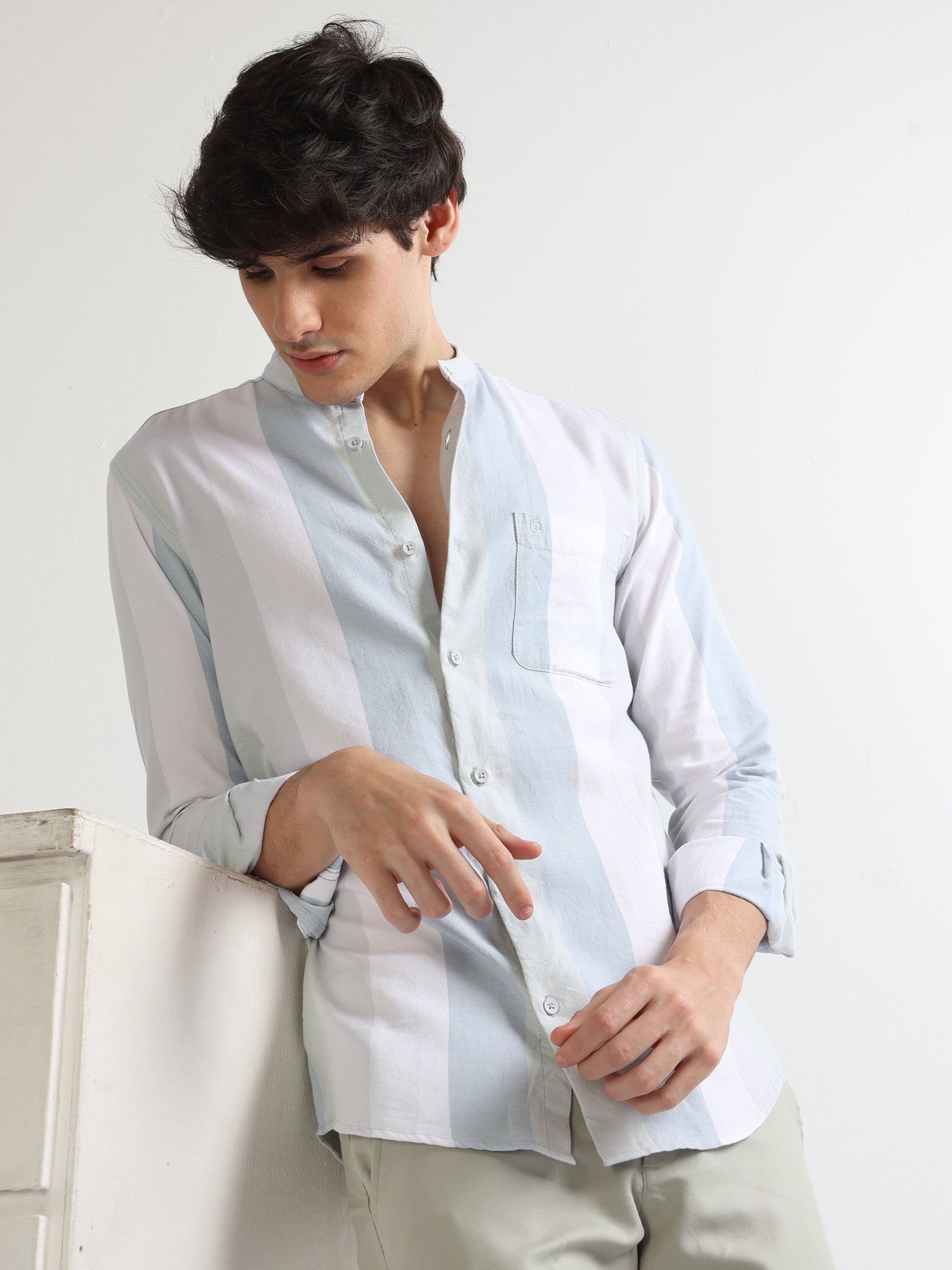 Buy Broad Striped Single Pocket Shirt Online.