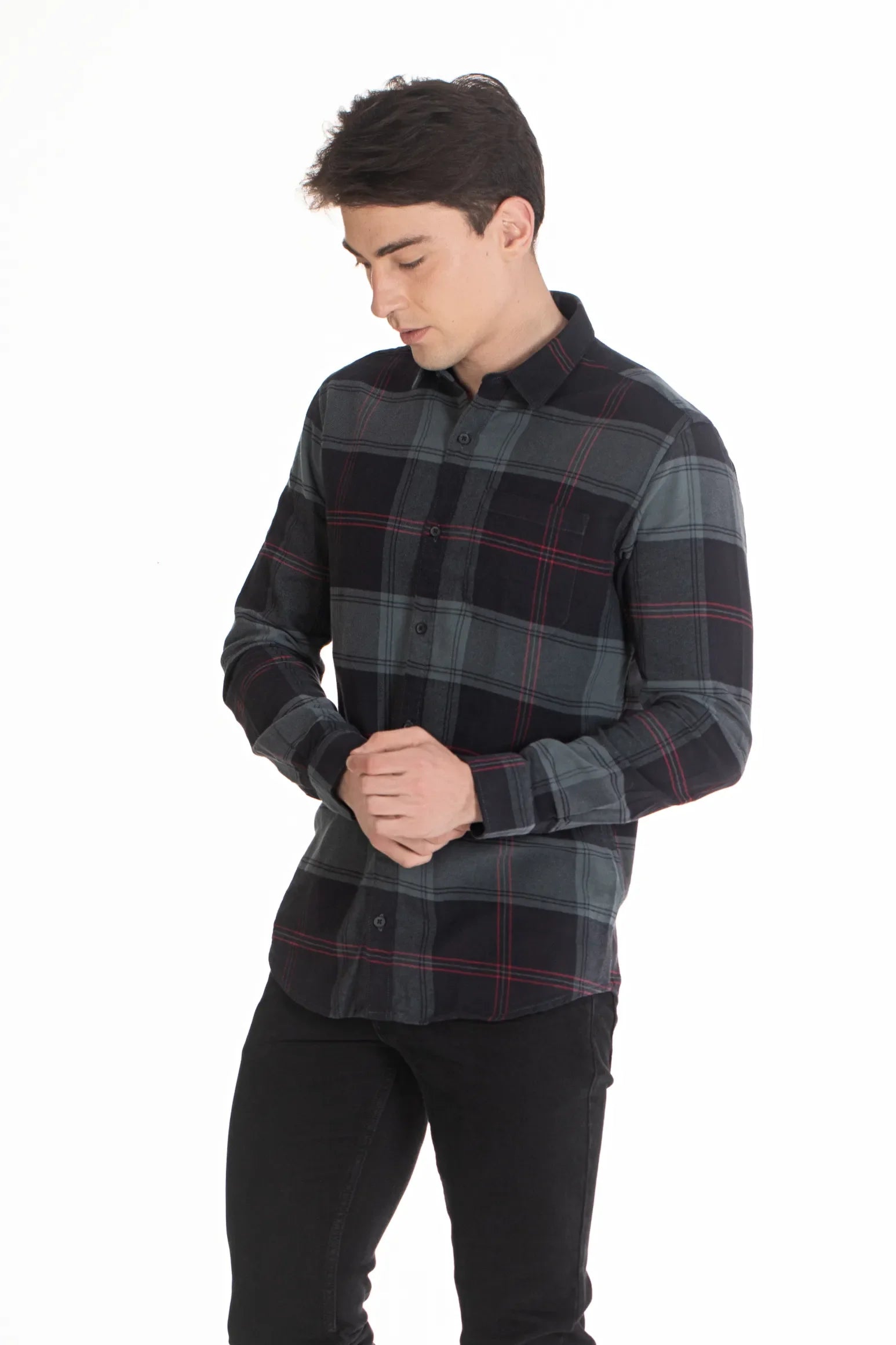 Buy Brushed Twill Flannel Checks Shirt Online.