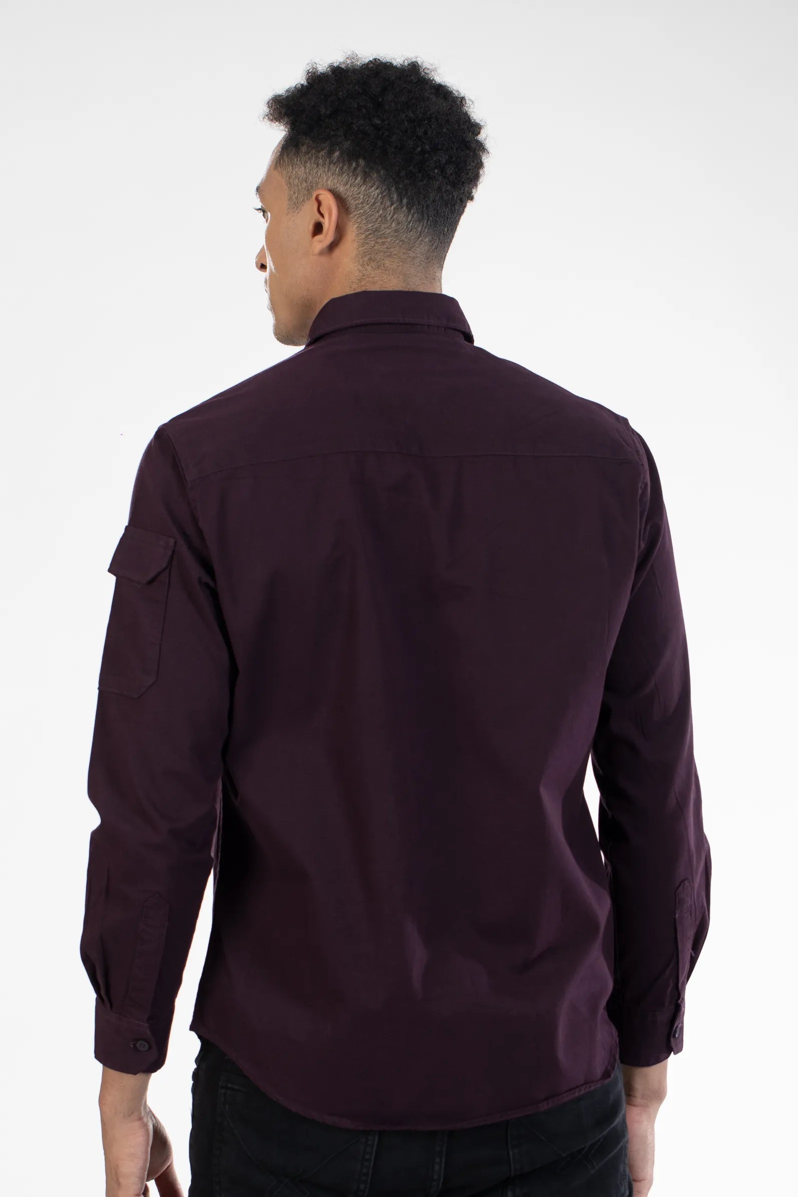 Buy Cargo Pocket Full Sleeve Plain Shirt Online.