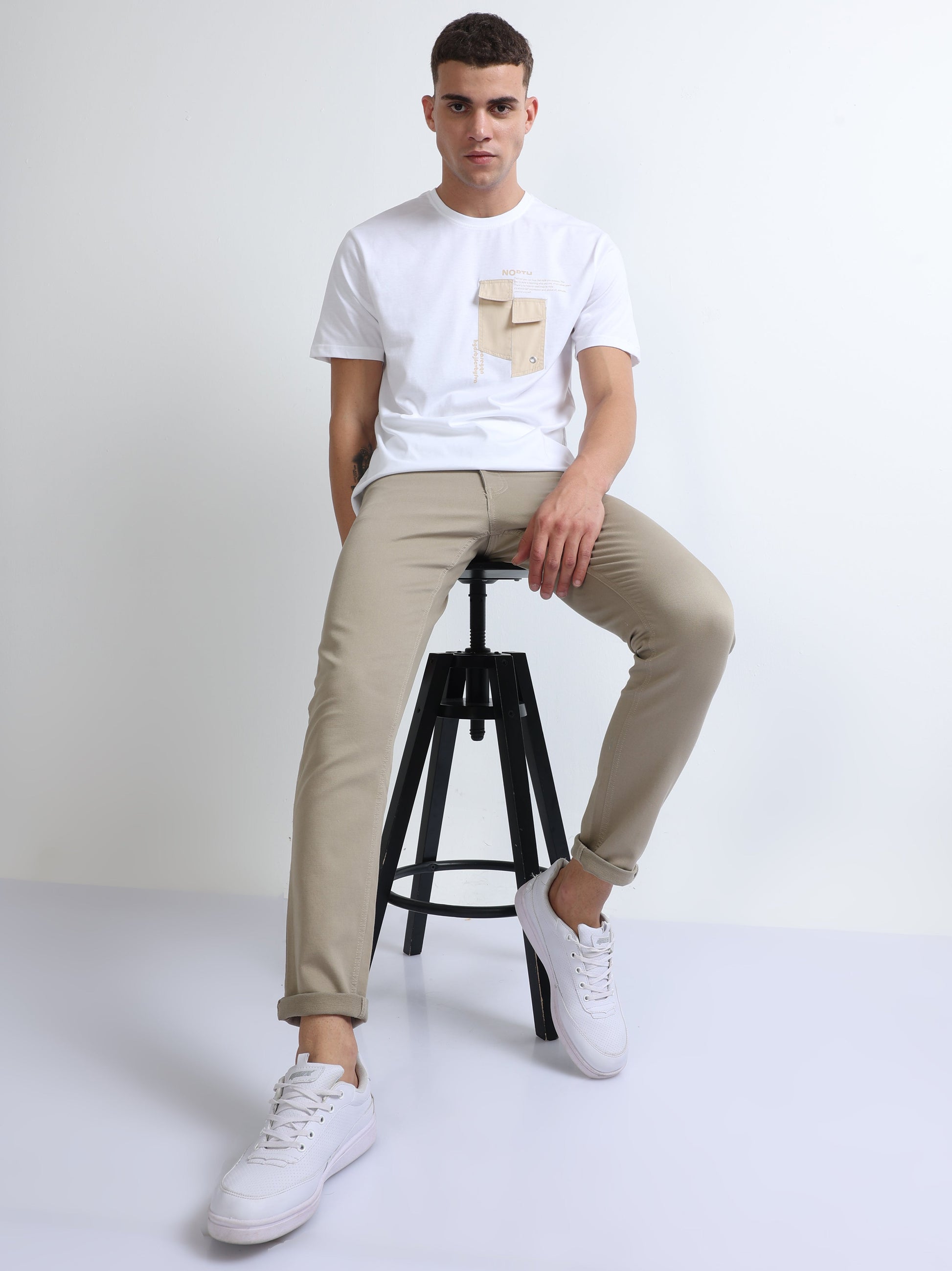 Buy Casual Cotton Stretch Trousers Online.