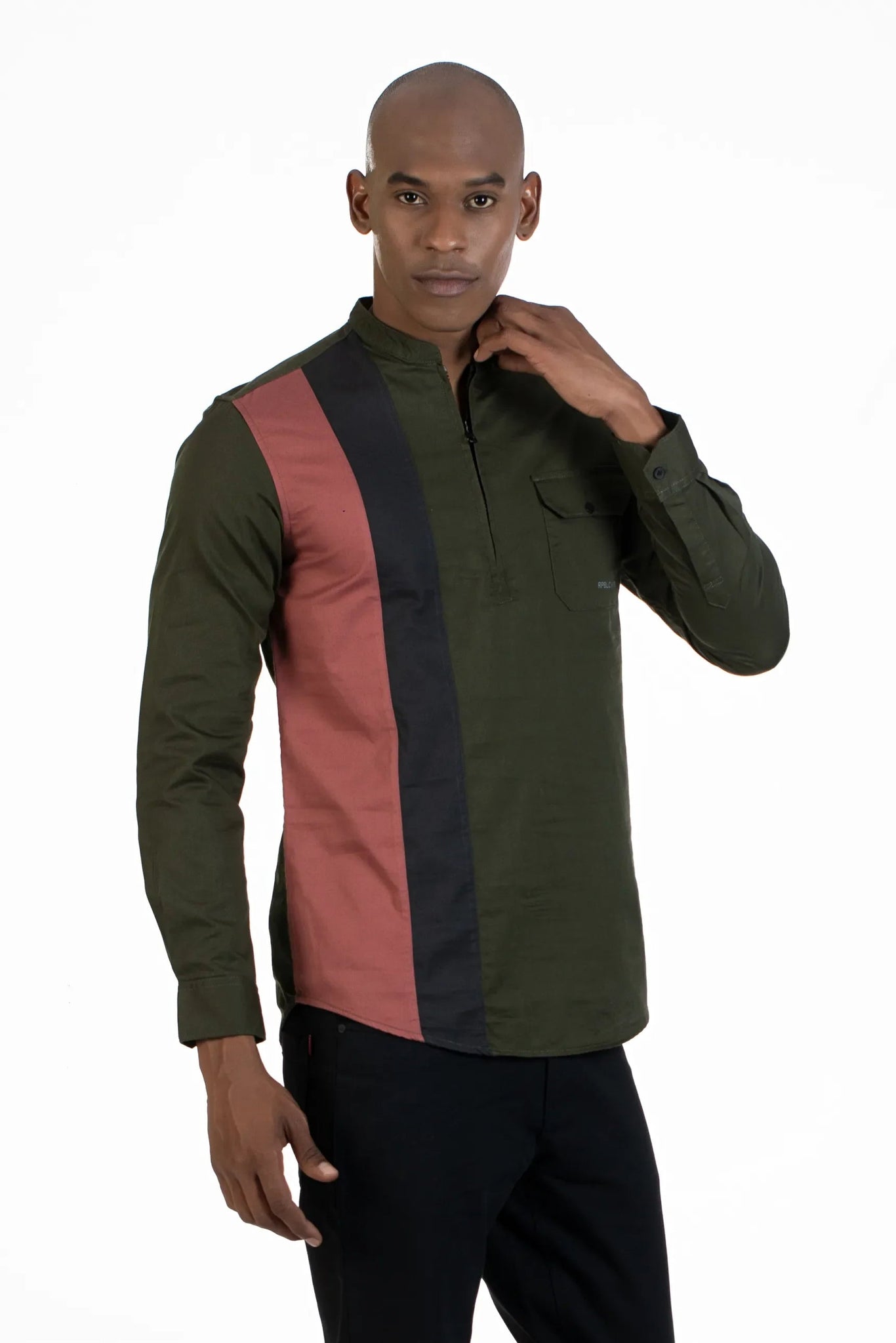 Buy Chinese Collar Pannel Shirt Online.