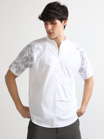 Buy Chinese Collar Raglan Sleeve Stylish Shirt Online