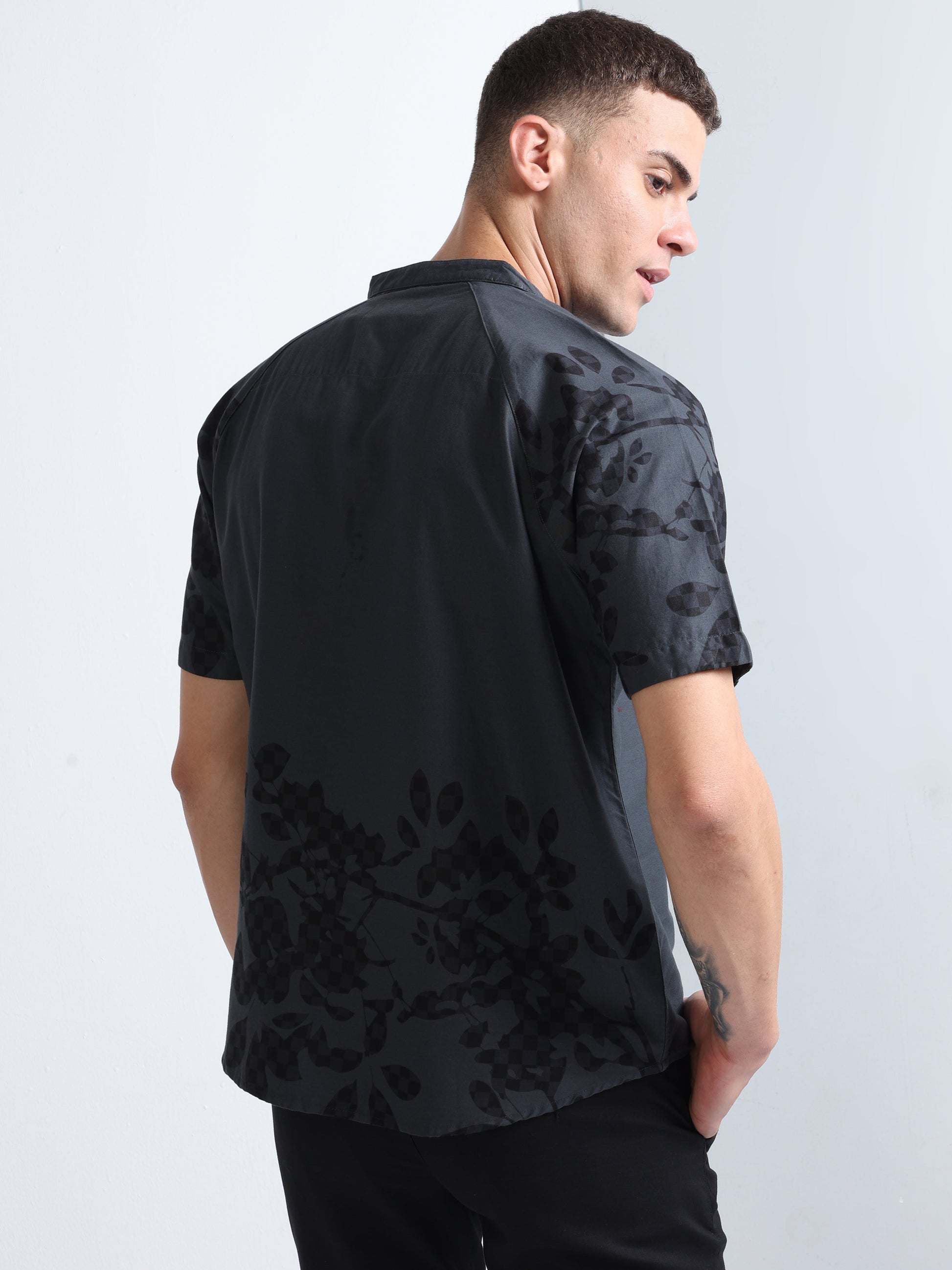 Buy Chinese Collar Raglan Sleeve Stylish Shirt Online.