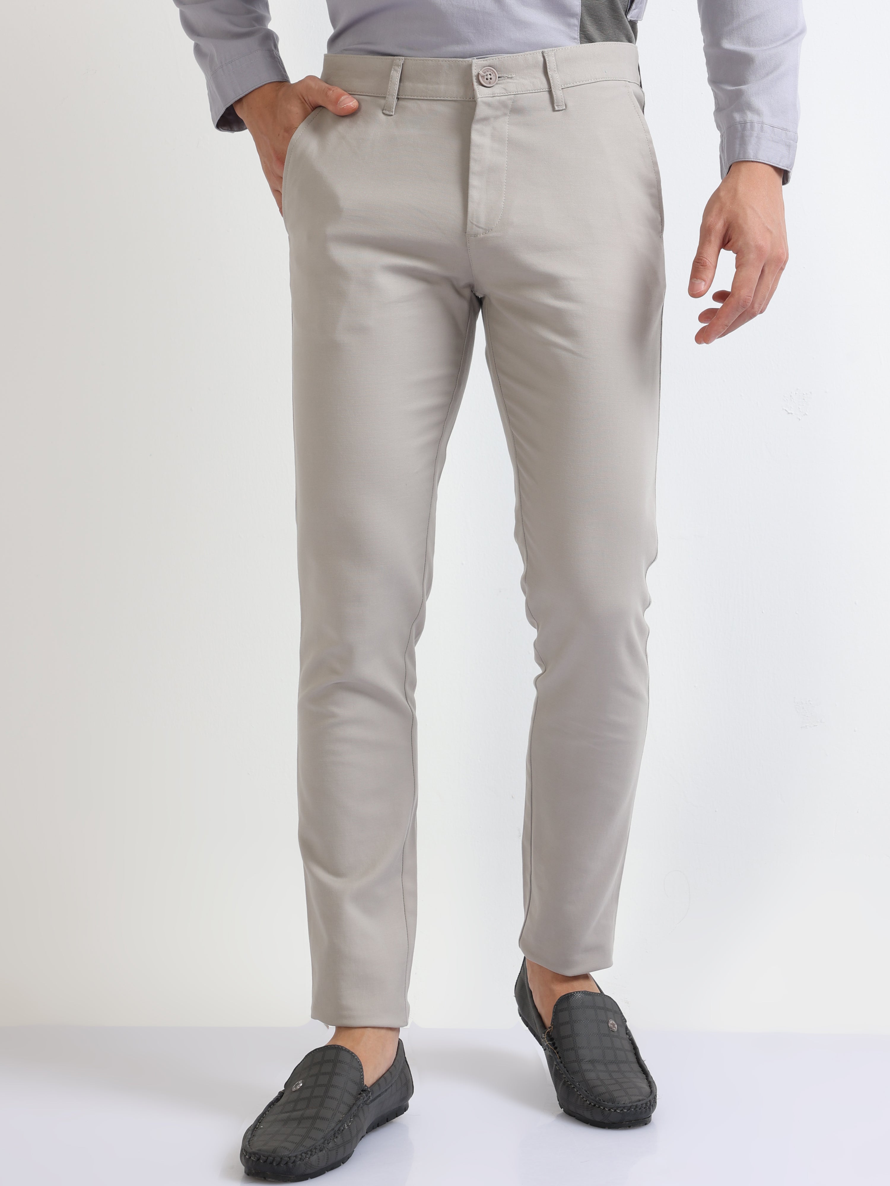 Essentials stretch cotton trousers in Beige: Luxury Italian Men's  collection | Harmont&Blaine®