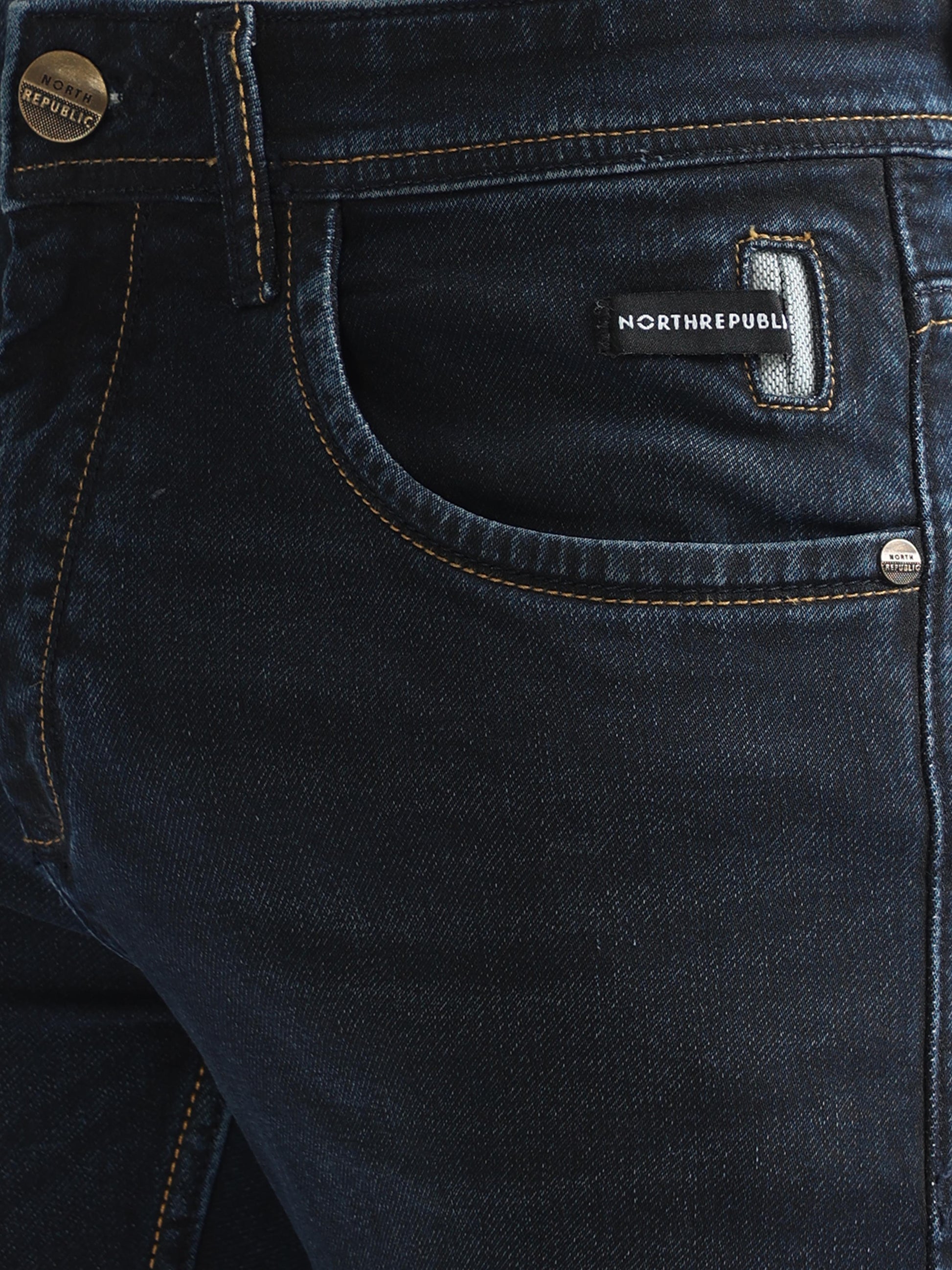 Buy Contrast Thread Twill Jeans Online.