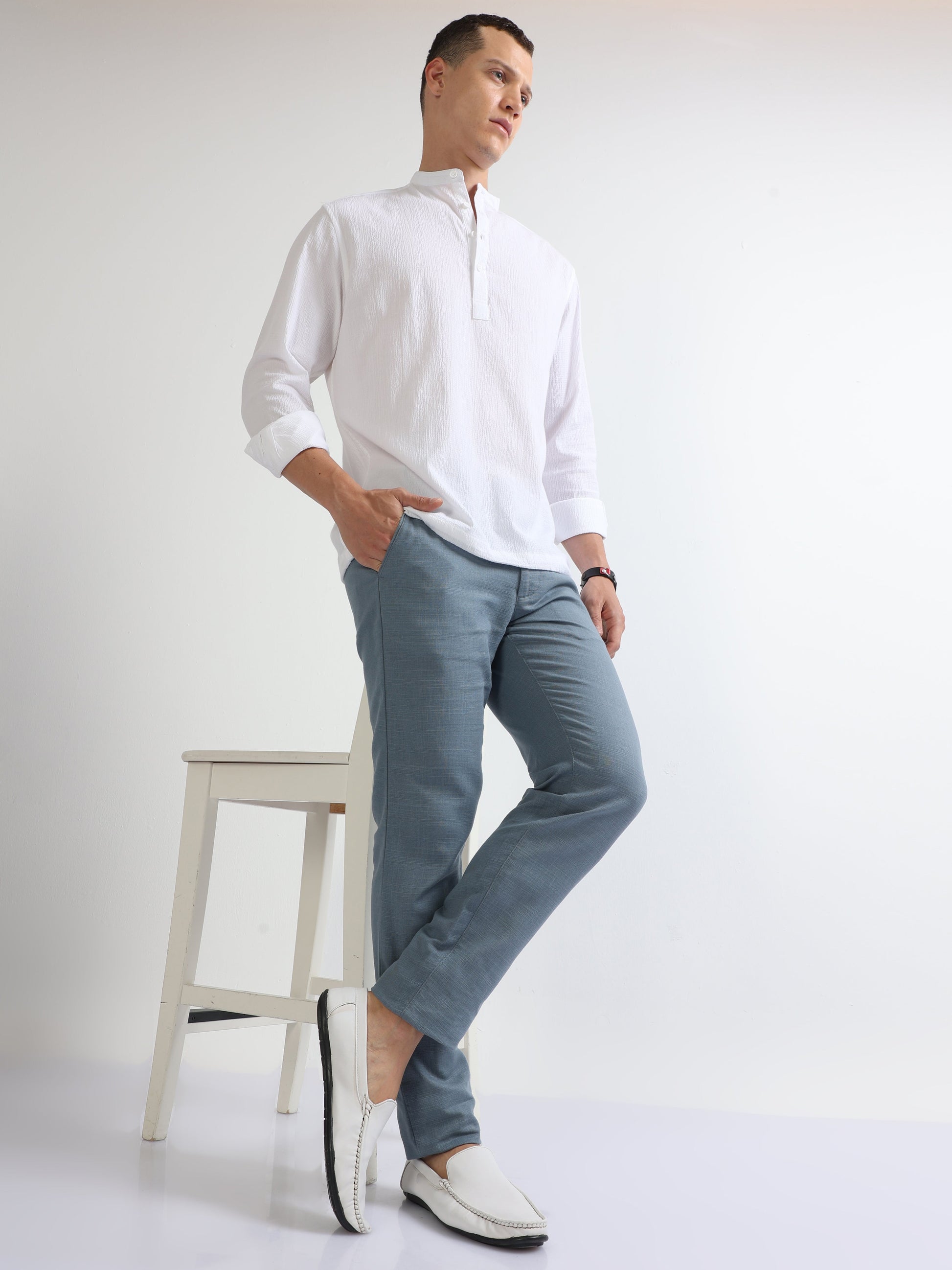 Buy Cotton-Linen Blend Trousers Online