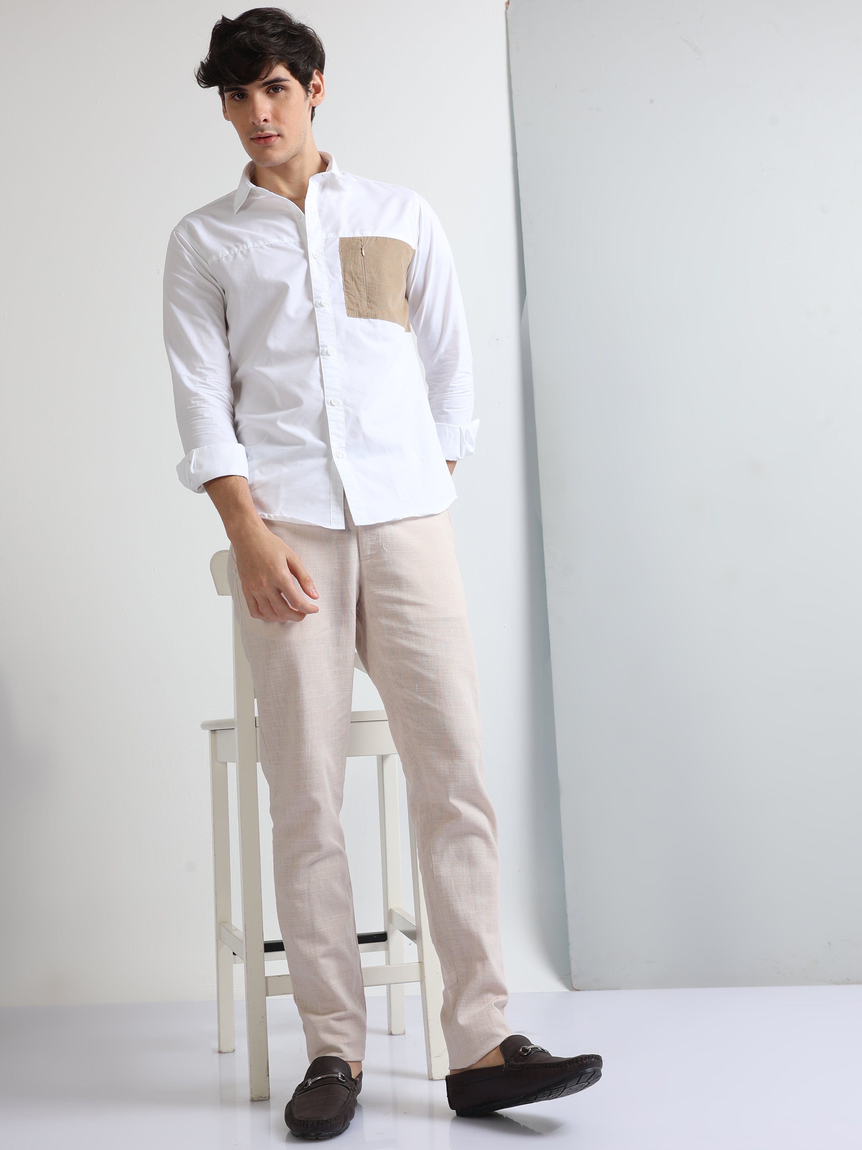 Noa Noa Amira Cropped Linen Blend Trousers, White at John Lewis & Partners