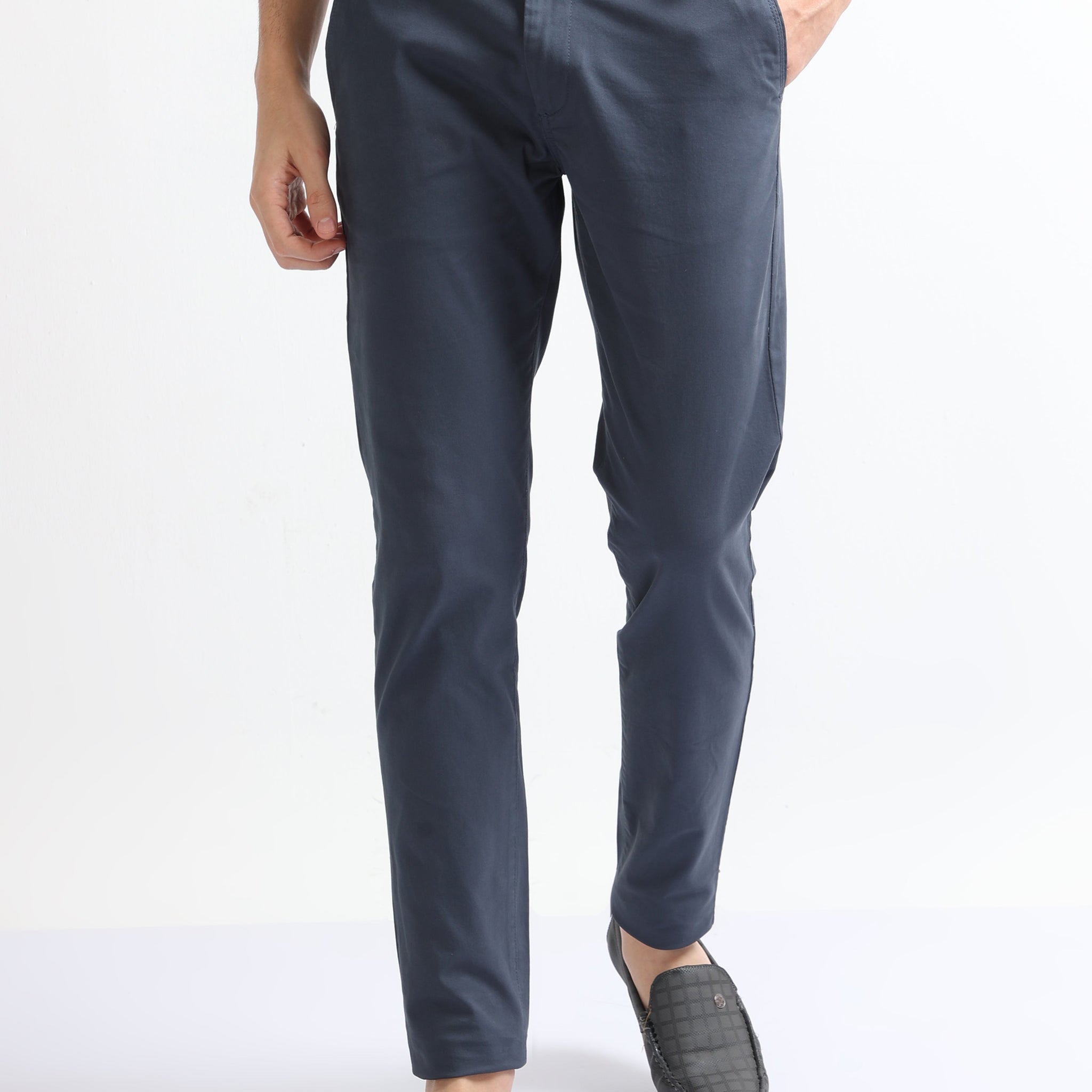 Buy Cotton Twill Stretch Trousers Online.