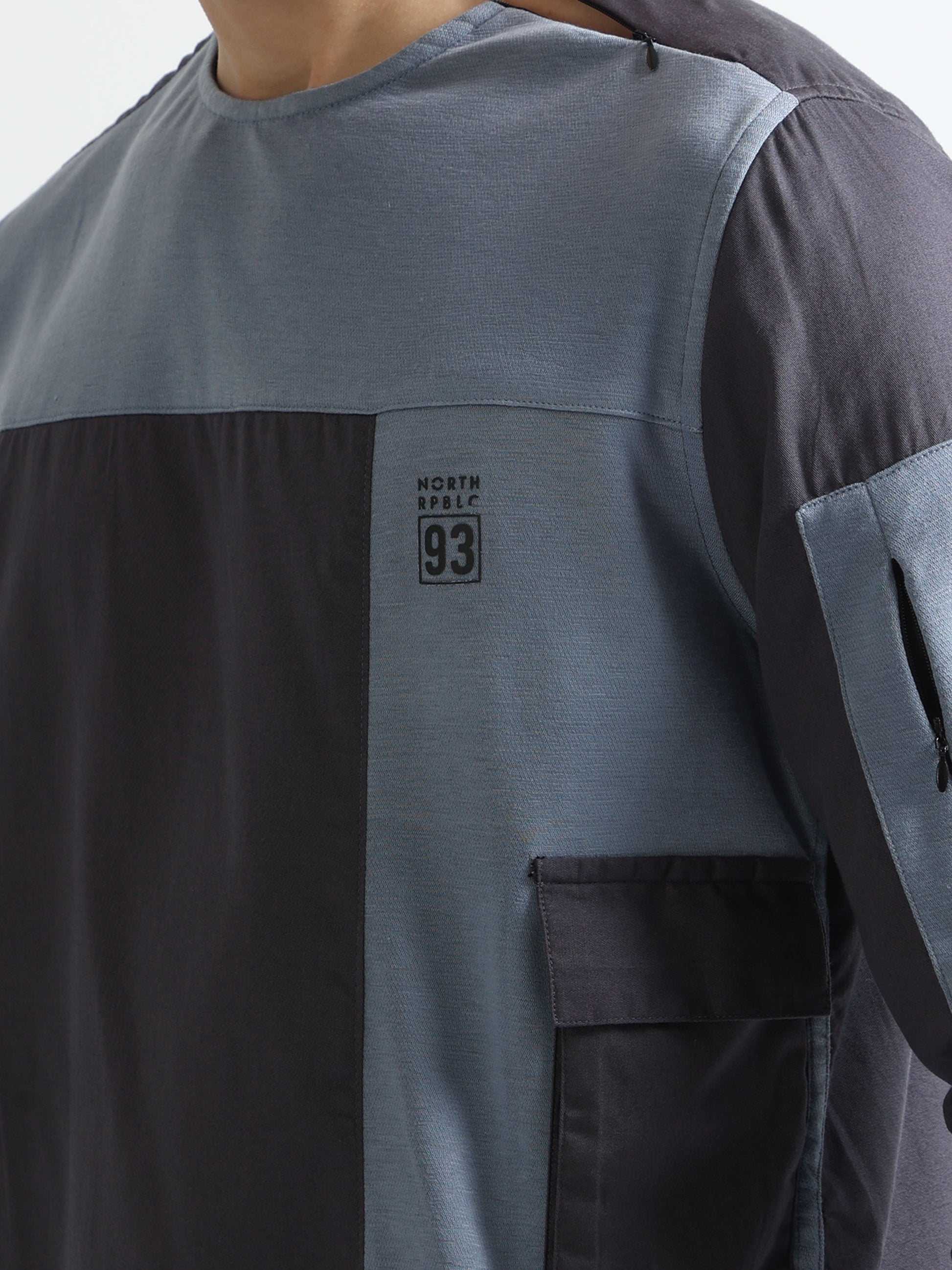 Buy Crew Neck Cargo Double Pocket Panel Shirt Online.
